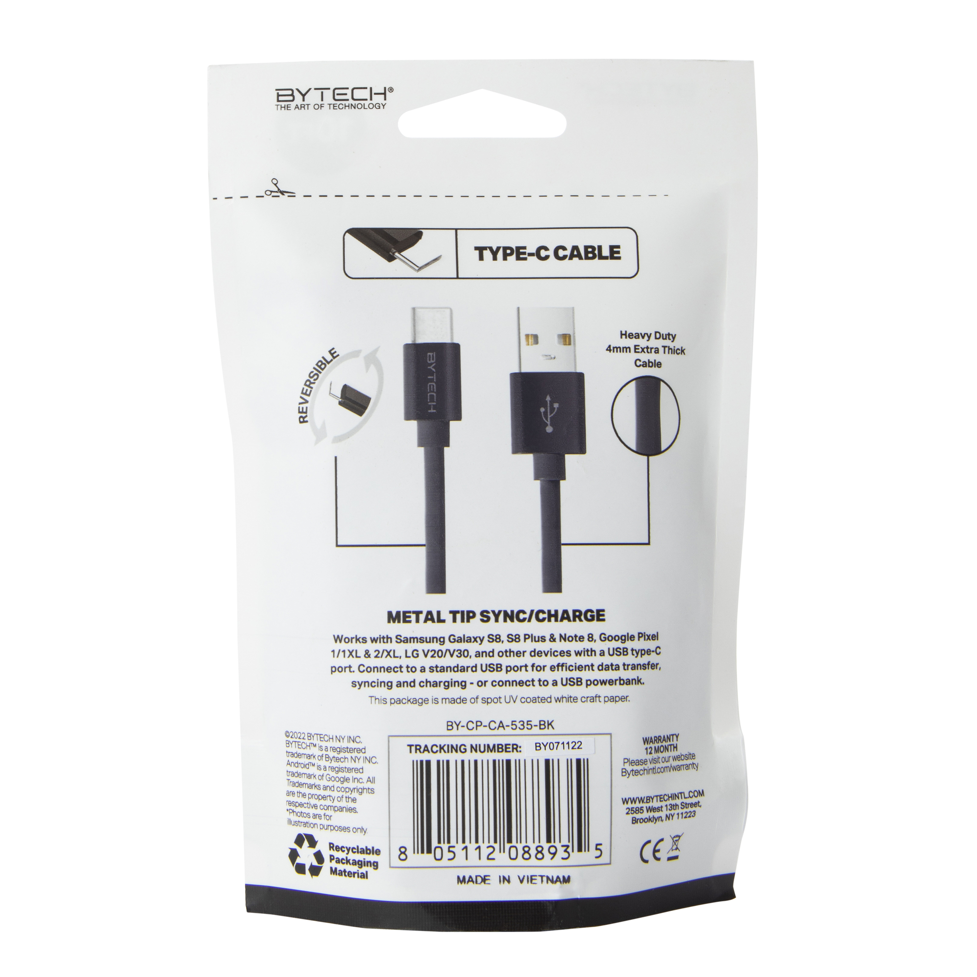 Heavy Duty USB-C To USB-A Cable 10ft