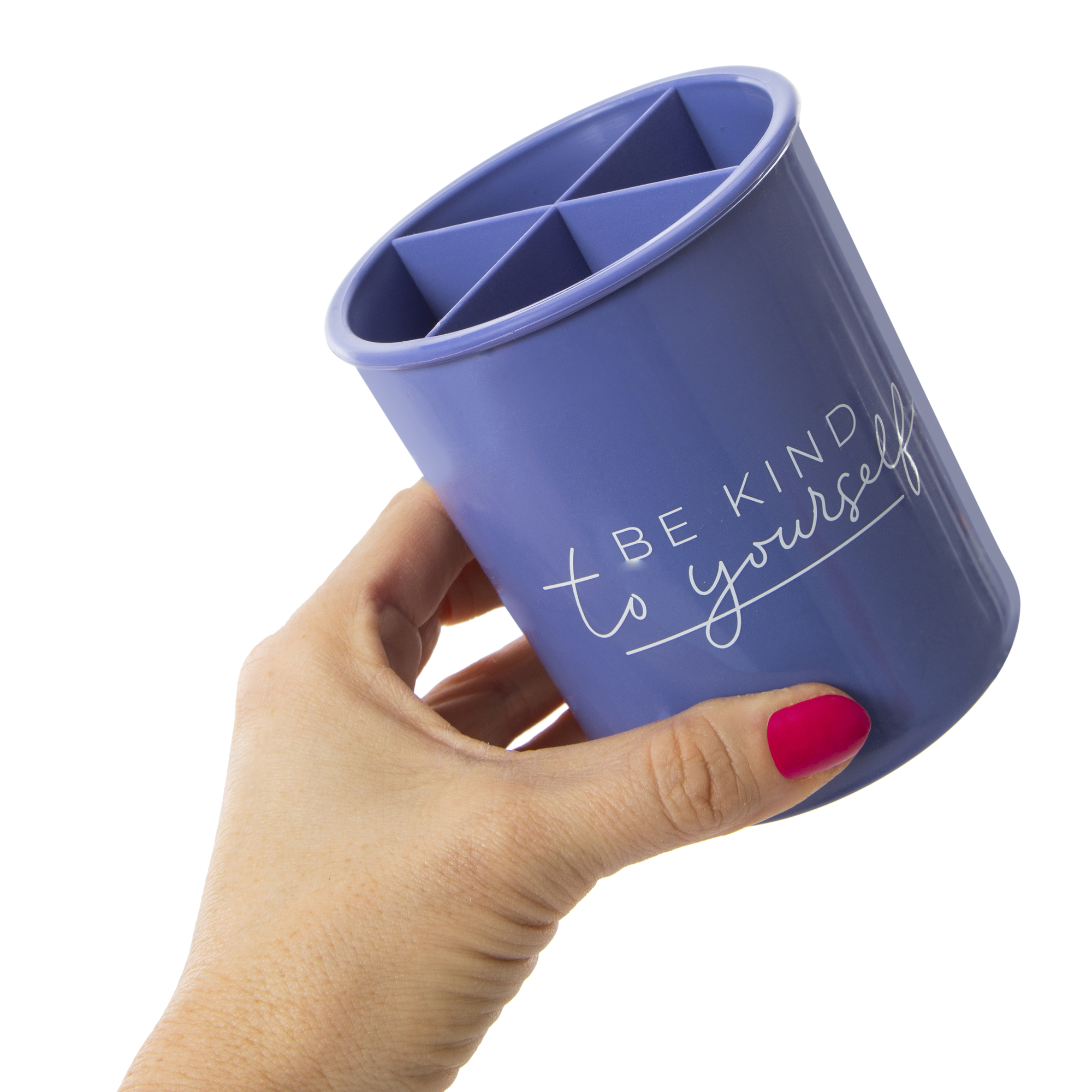 Makeup Brush Holder With Storage Compartments