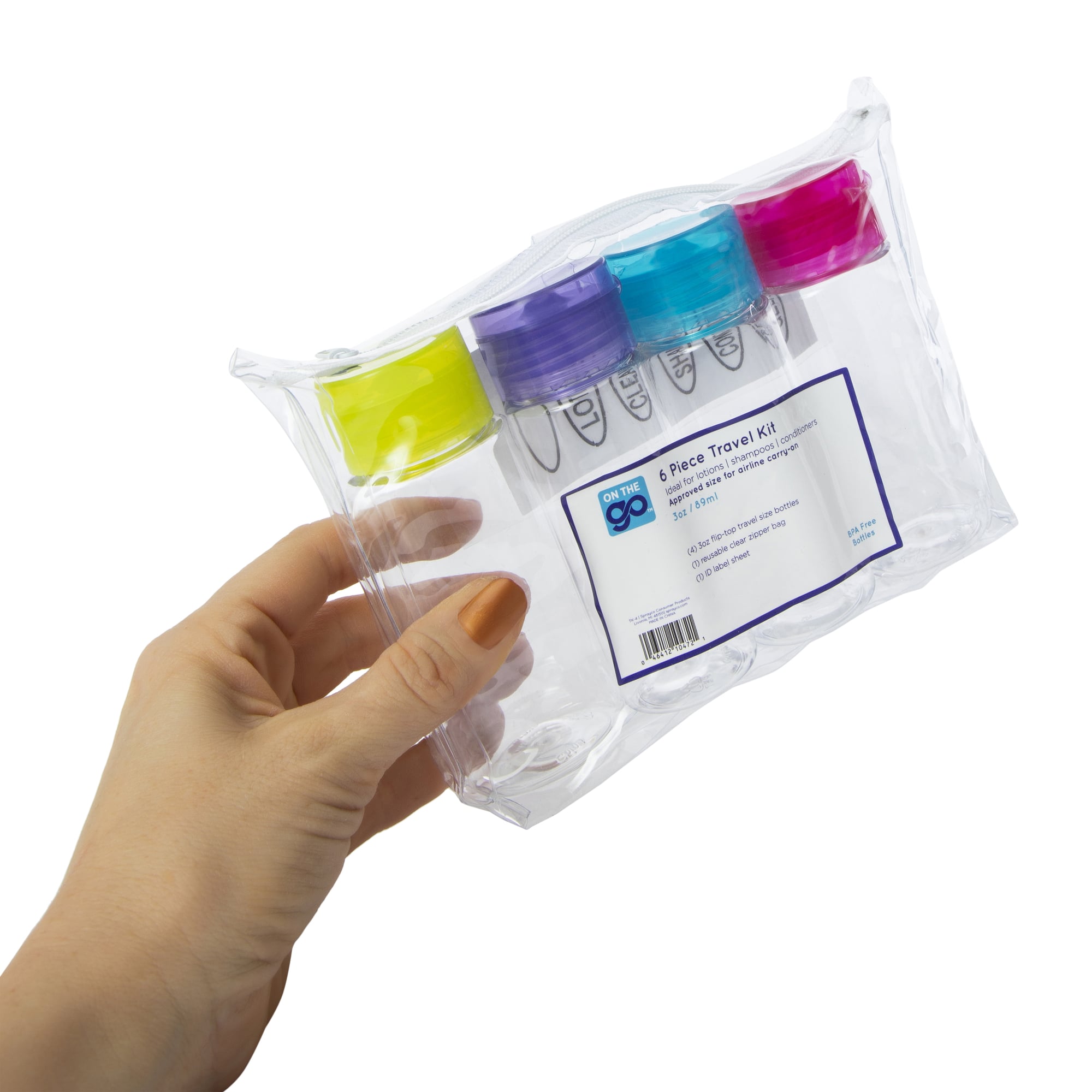 3oz Travel Bottles w/ Labels 6-Piece Set