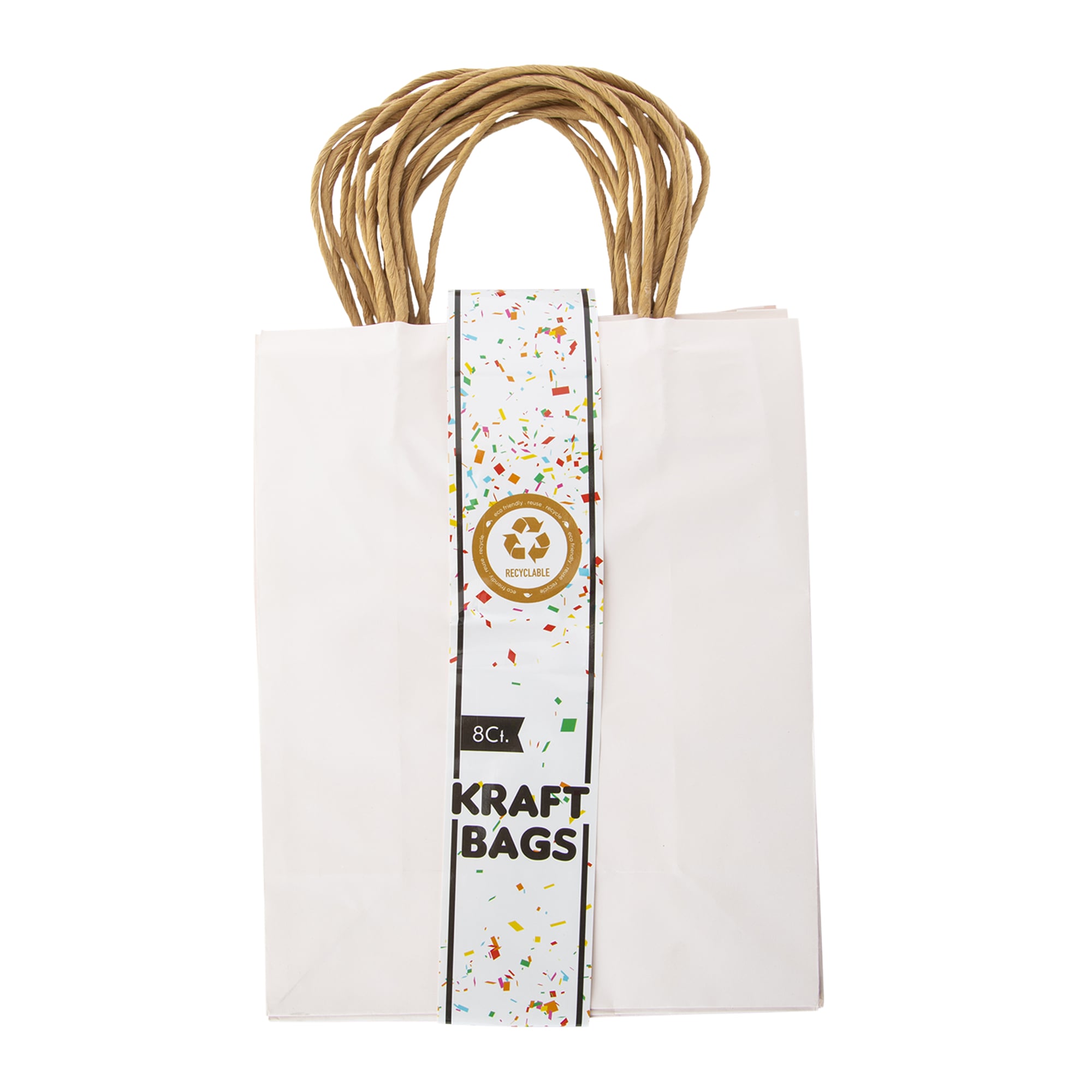 Medium Recyclable Eco Friendly Kraft Bags 10in x 7.95in 8-Count