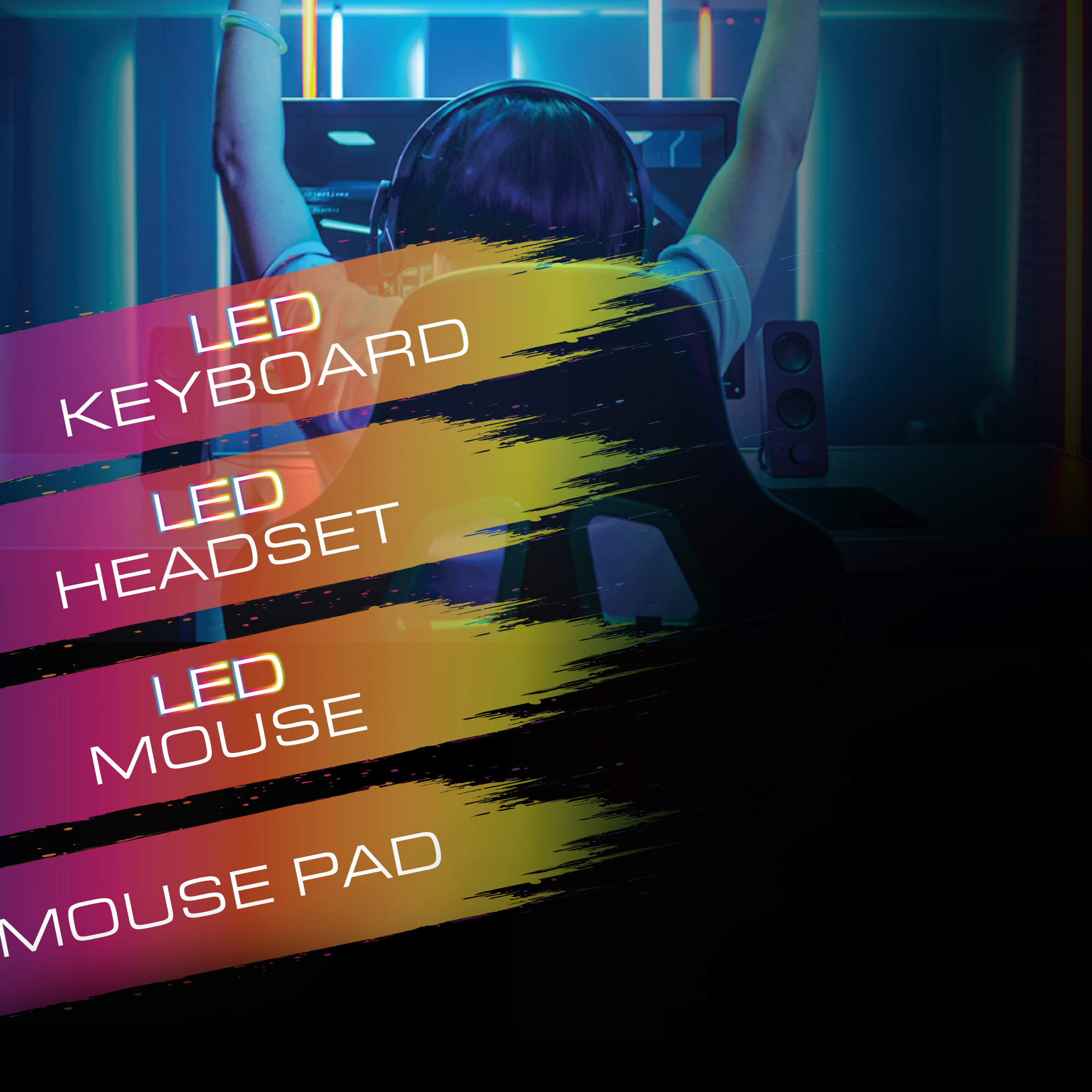 4-Piece LED Gaming Gear Kit