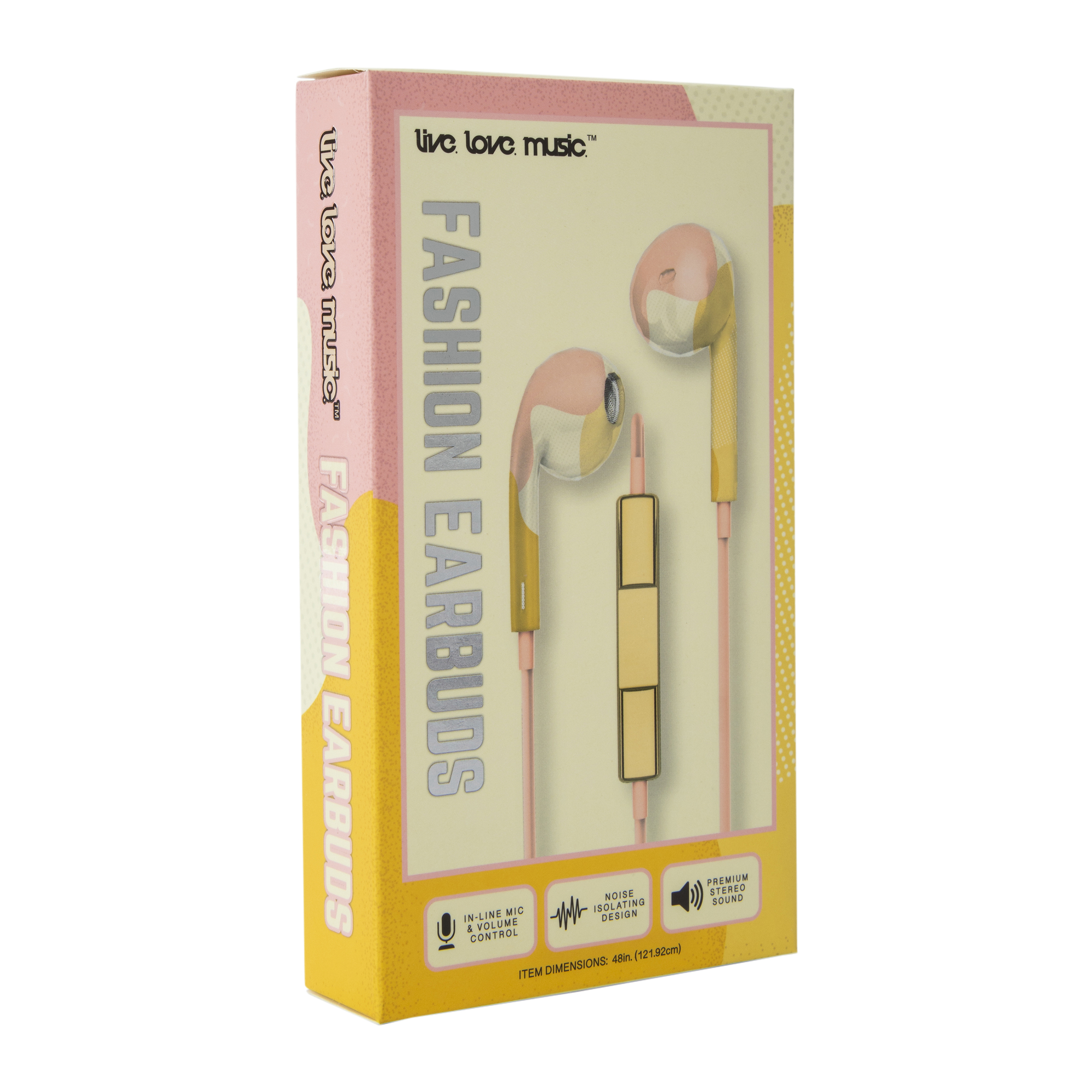 Noise-Isolating Wired Fashion Earbuds With Mic