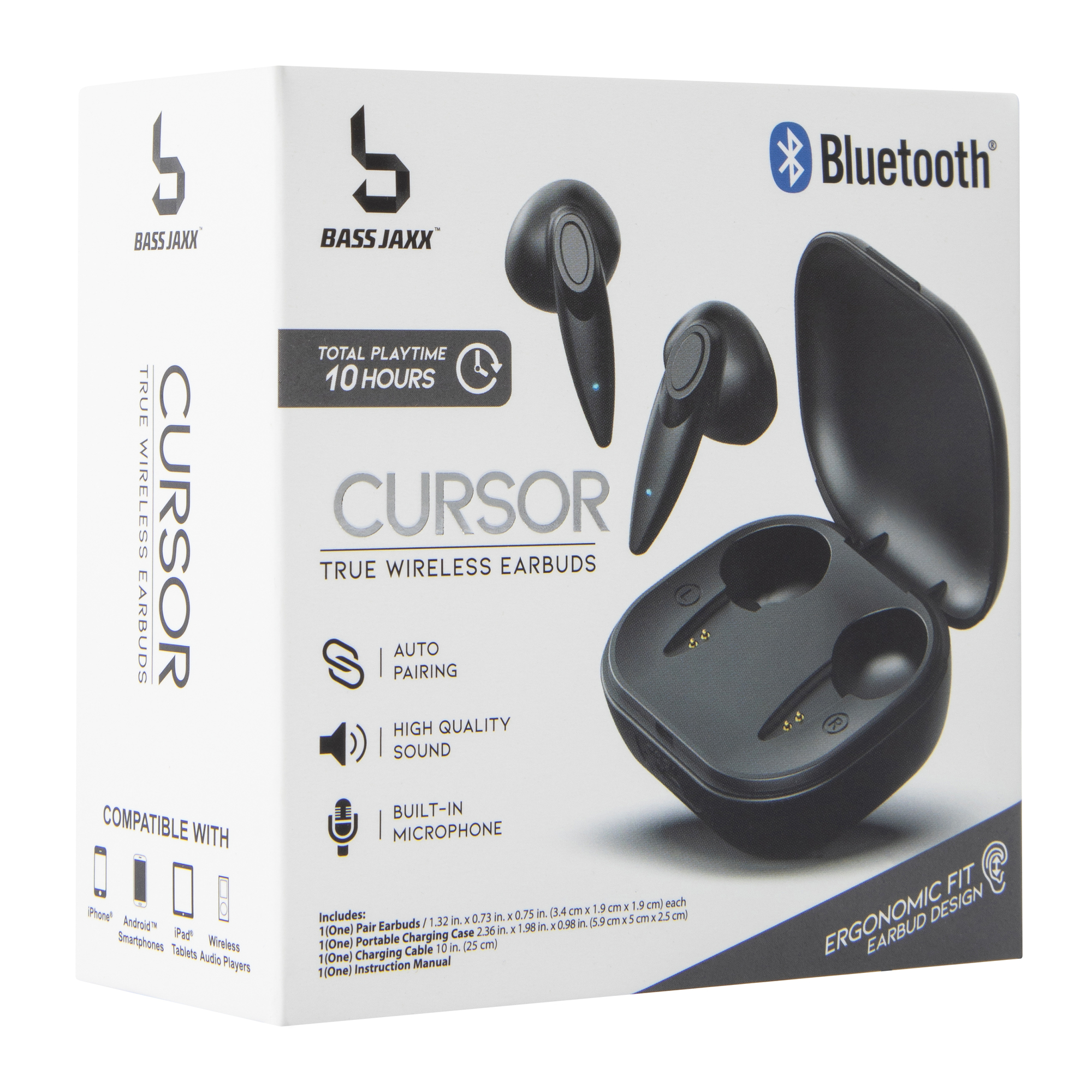 Ergonomic Bluetooth® Earbuds With Microphone & Charging Case