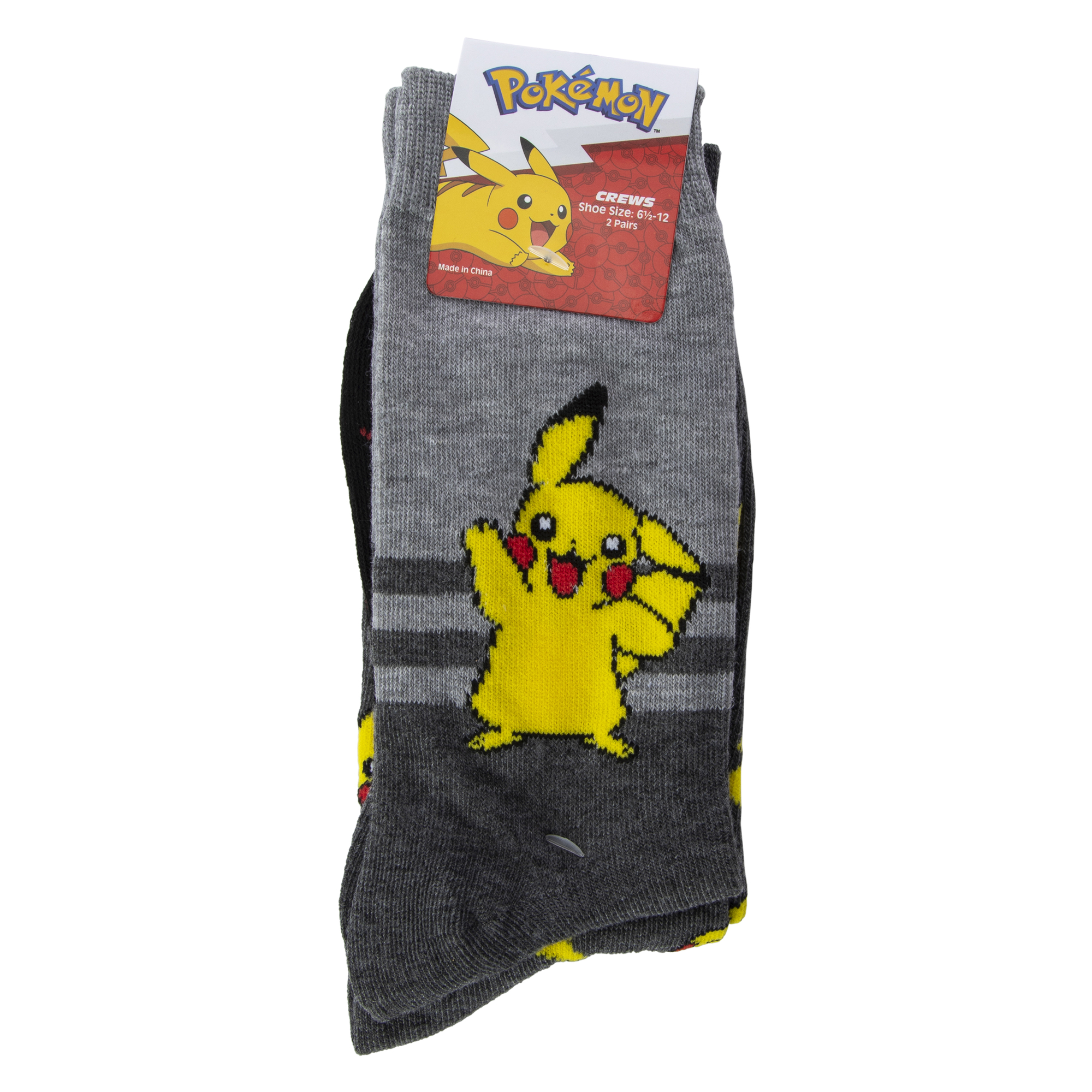 2-Pack Pokemon™ Mens Crew Socks - Pikachu