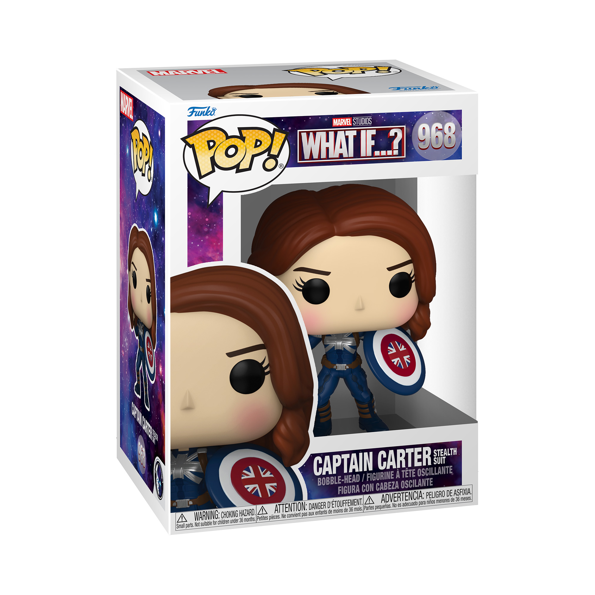 Funko Pop! Marvel What If…? Captain Carter (Stealth Suit) Bobble-Head Figure