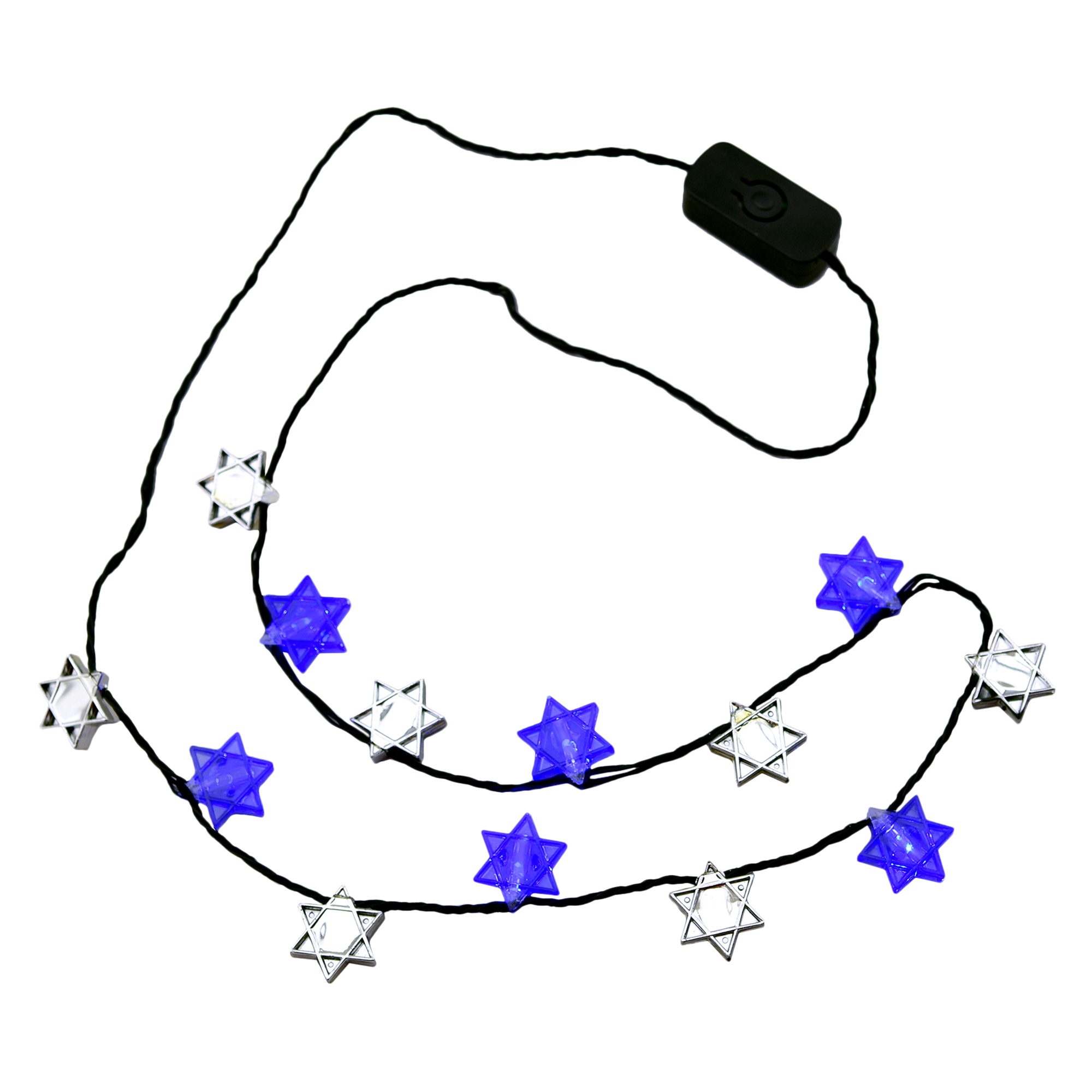Hanukkah Flashing LED Necklace