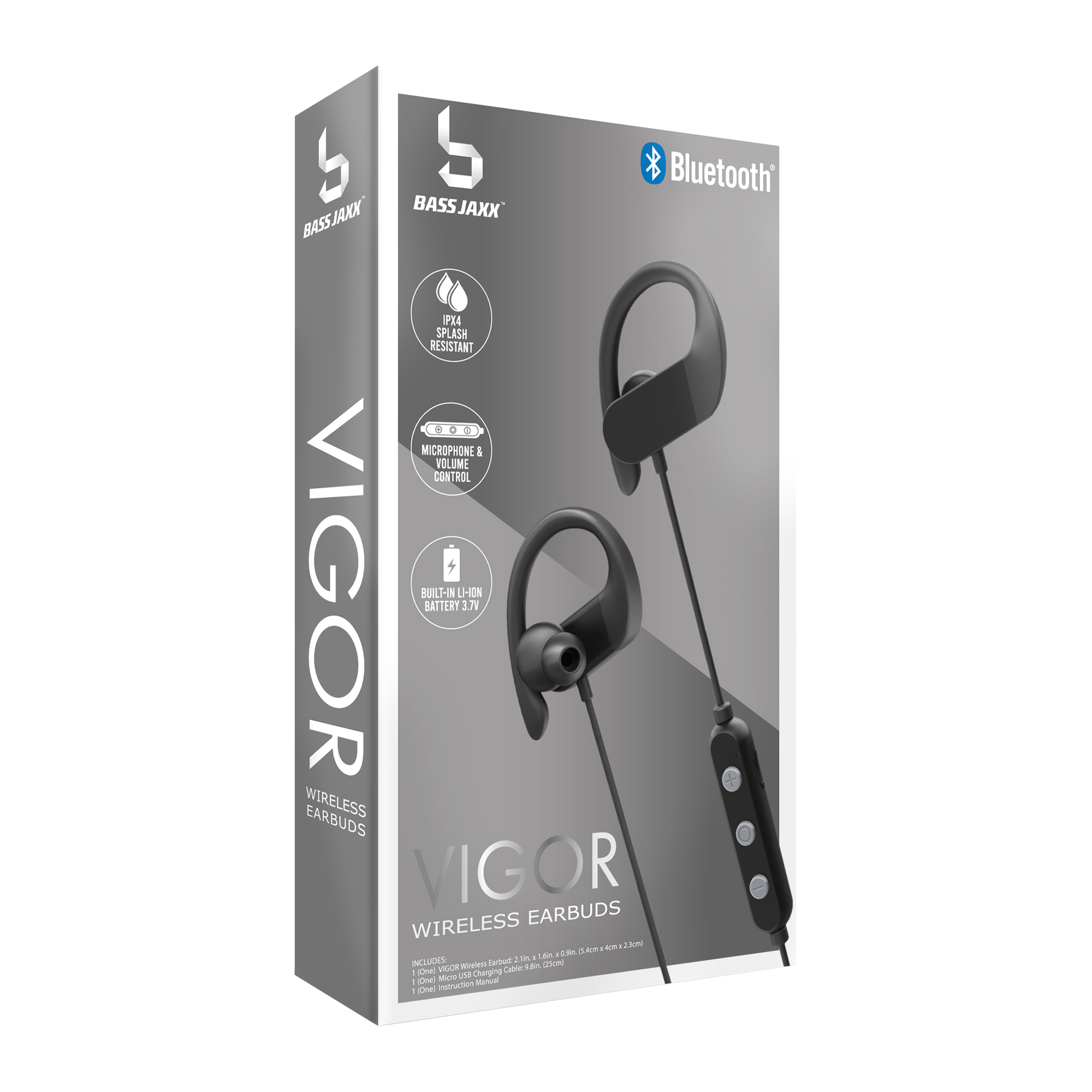 Water-Resistant Bluetooth® Earbuds With Mic & Sport Hooks