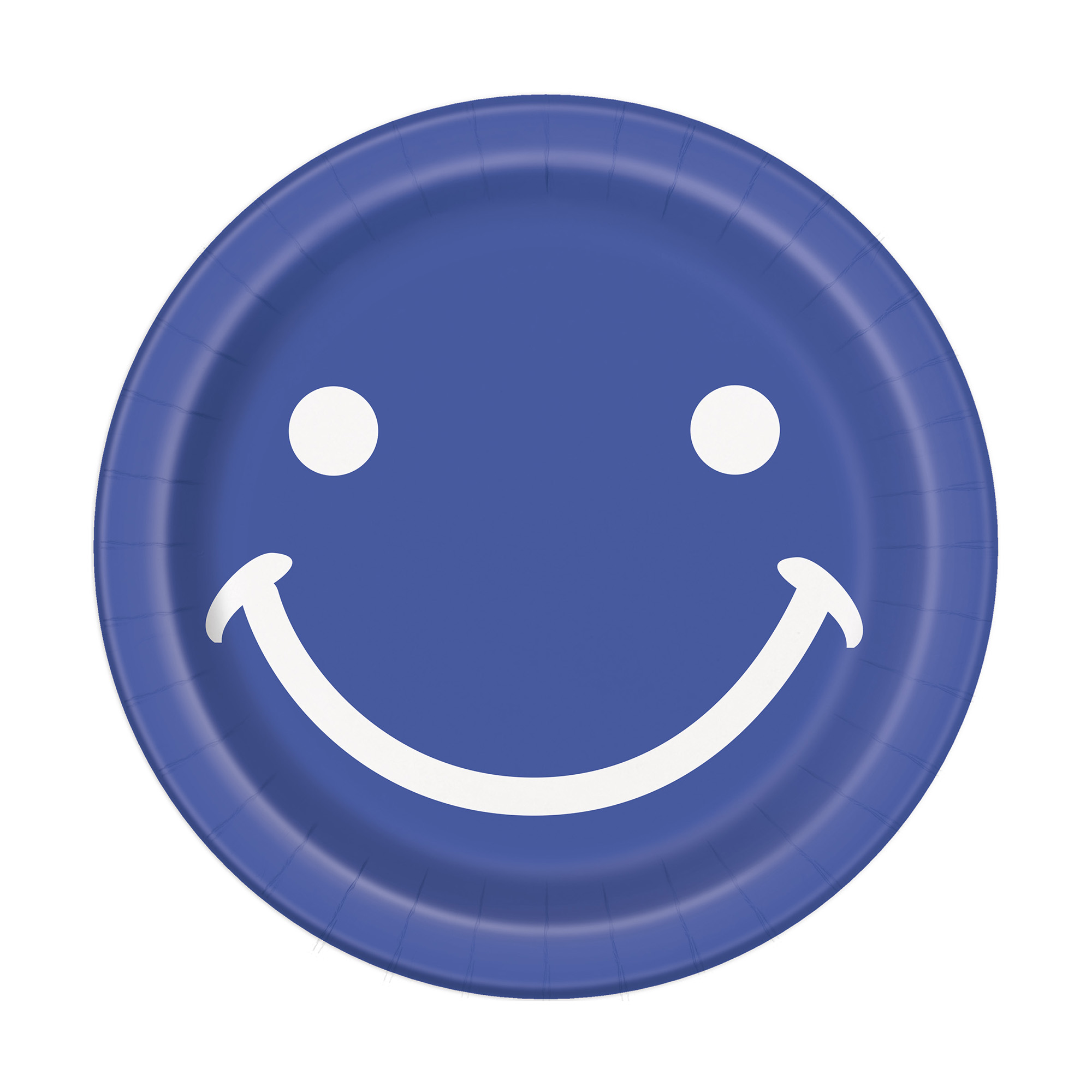 7in Happy Face Paper Dessert Plates 8-Count