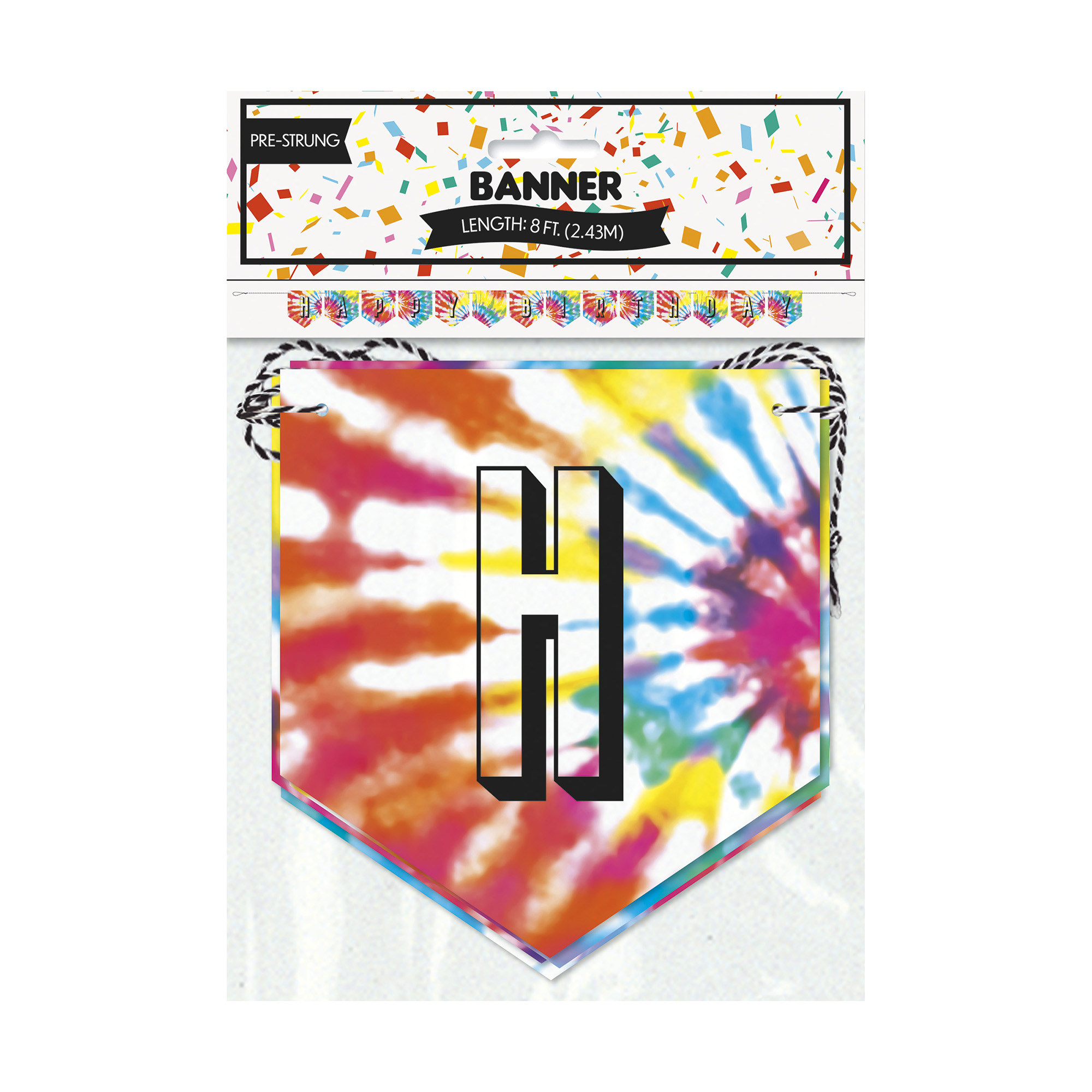 Happy Birthday Tie Dye Banner 8ft