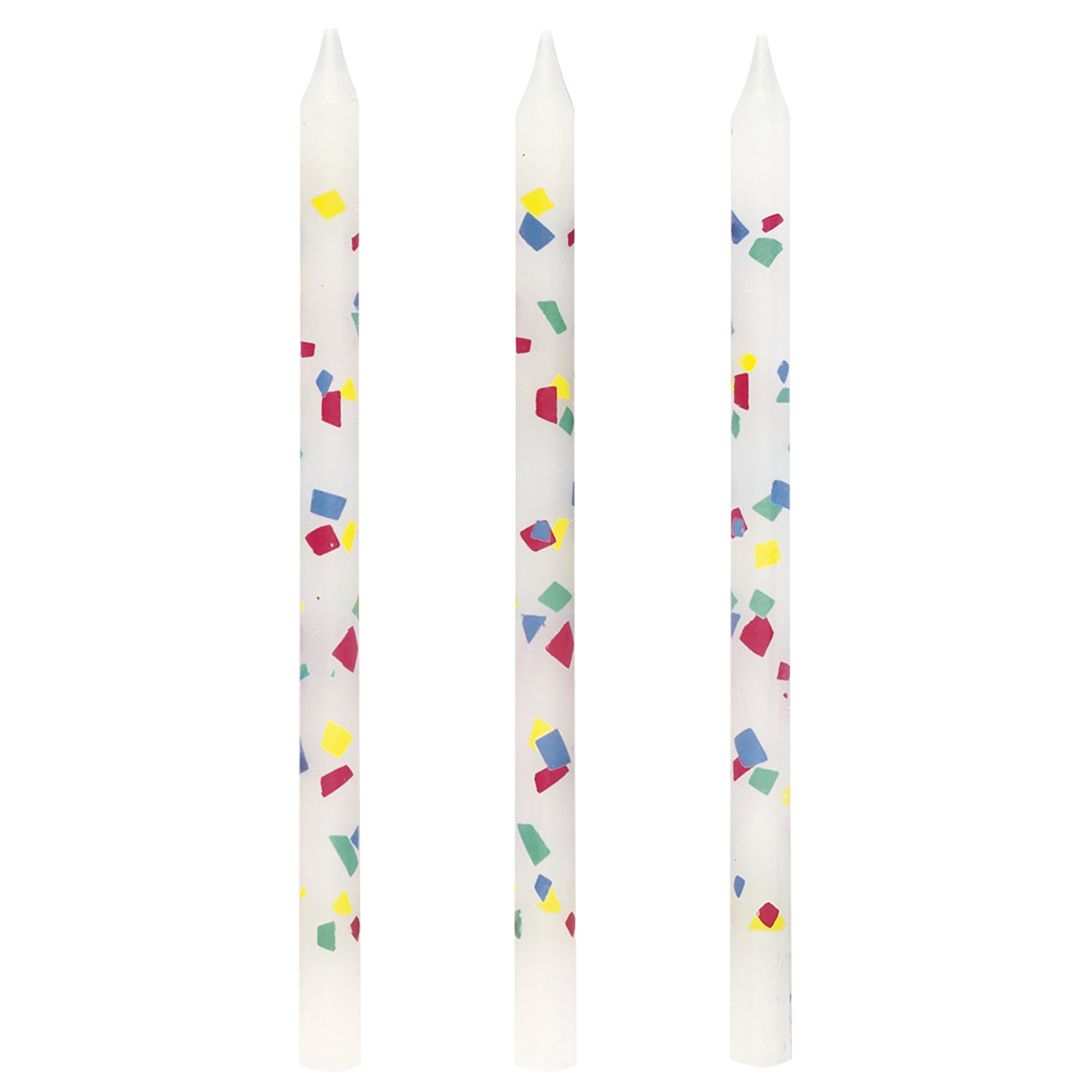 Confetti Birthday Candles 10-Count - Primary Colors