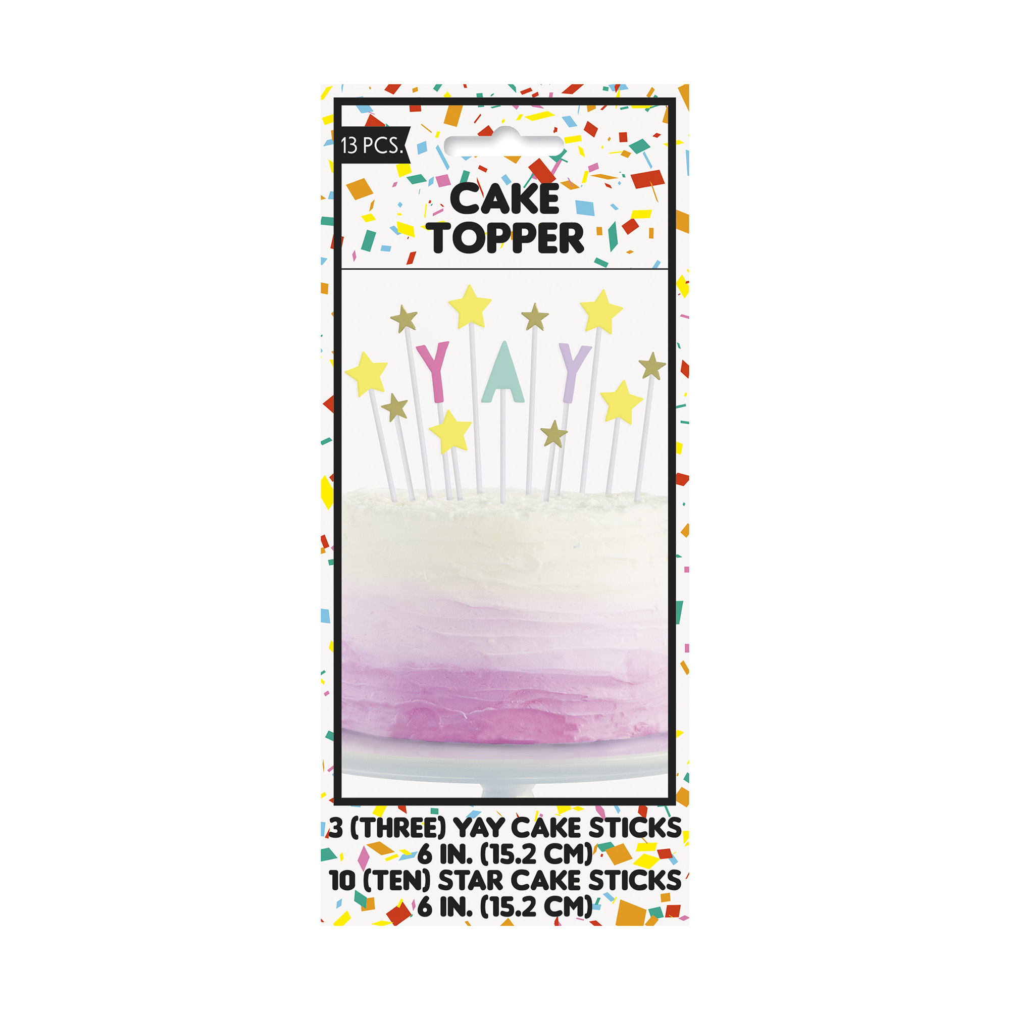 Pastel 'Yay' Cake Topper Decoration