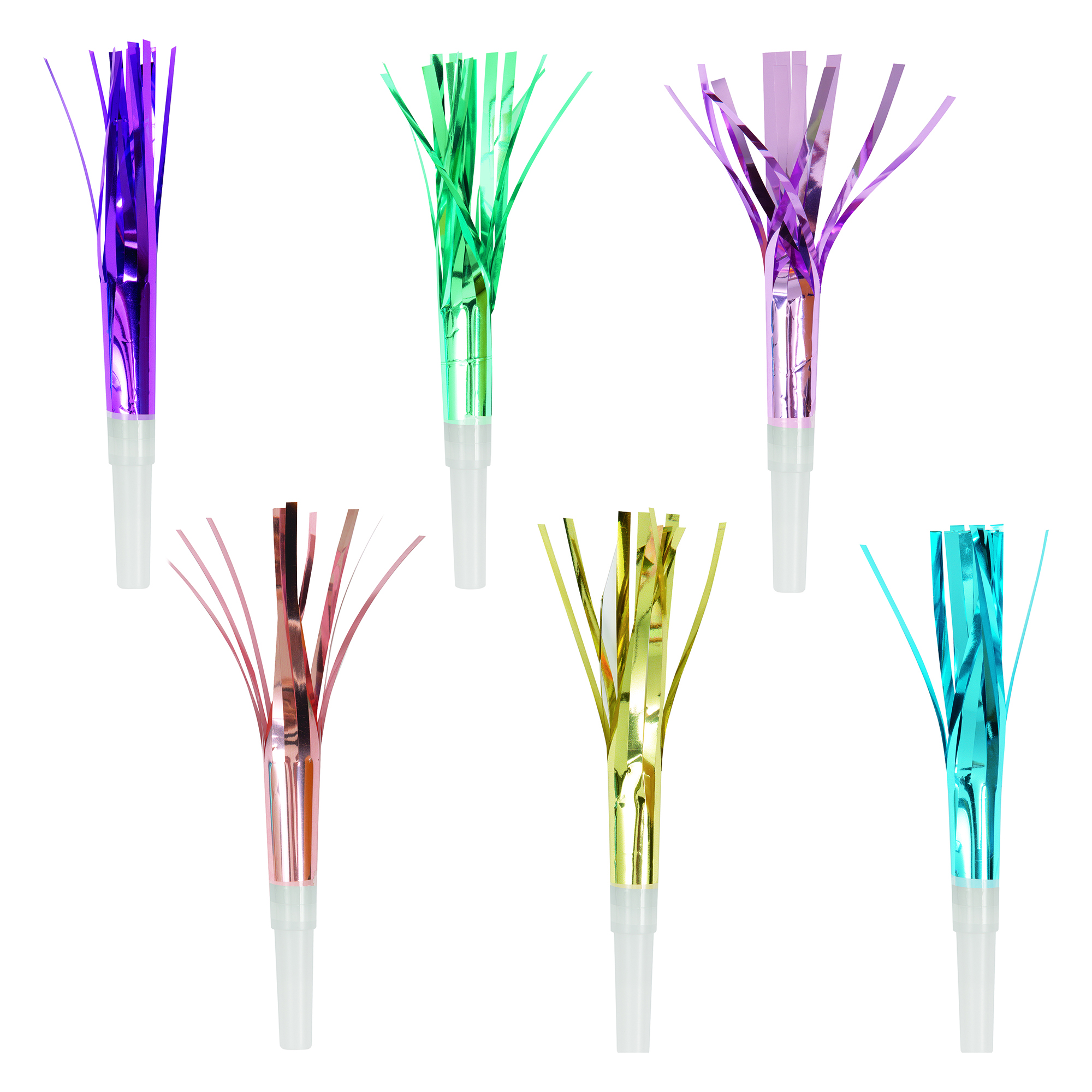 Pastel Horn Noise Makers 6-Count