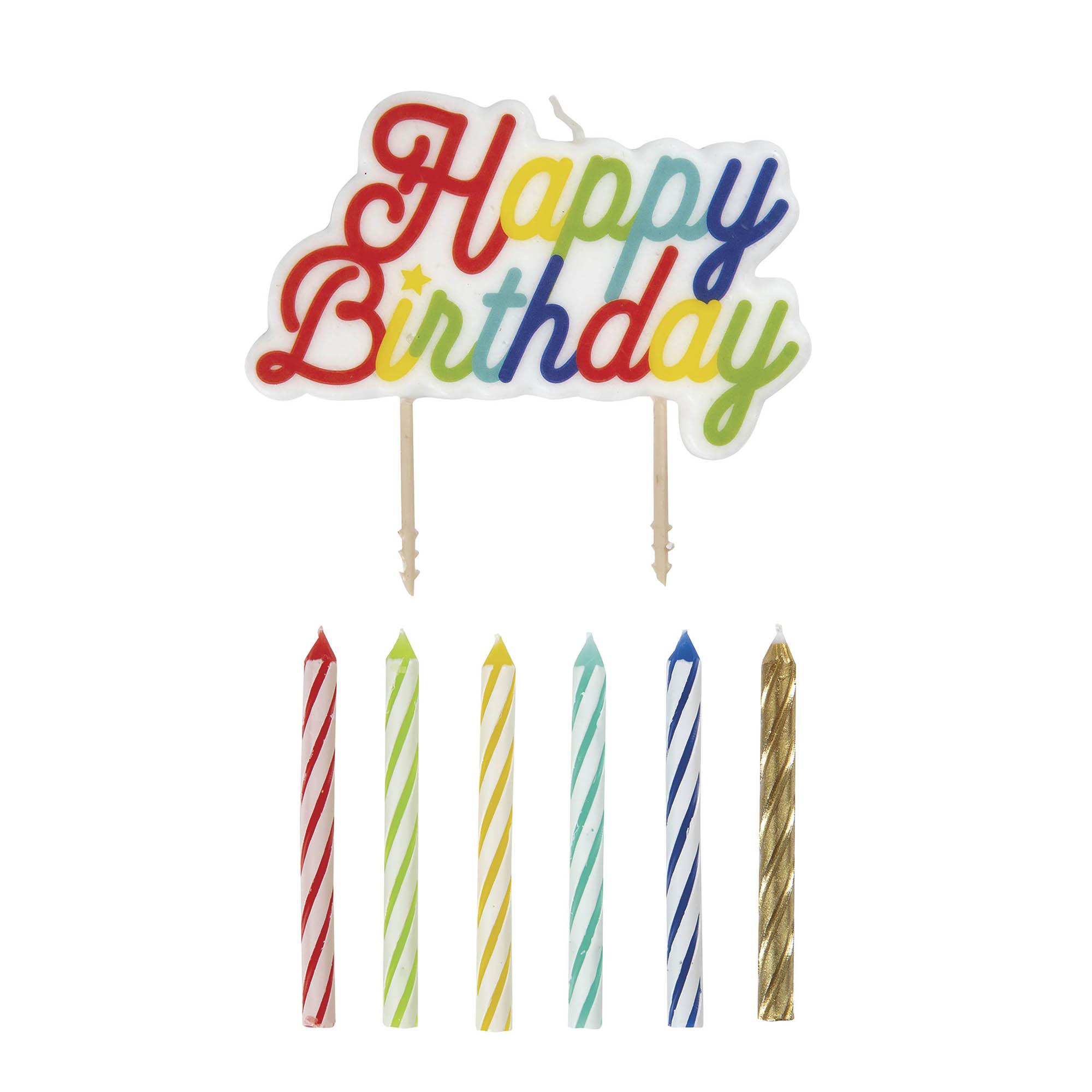 'Happy Birthday' Pick Candles 12-Count