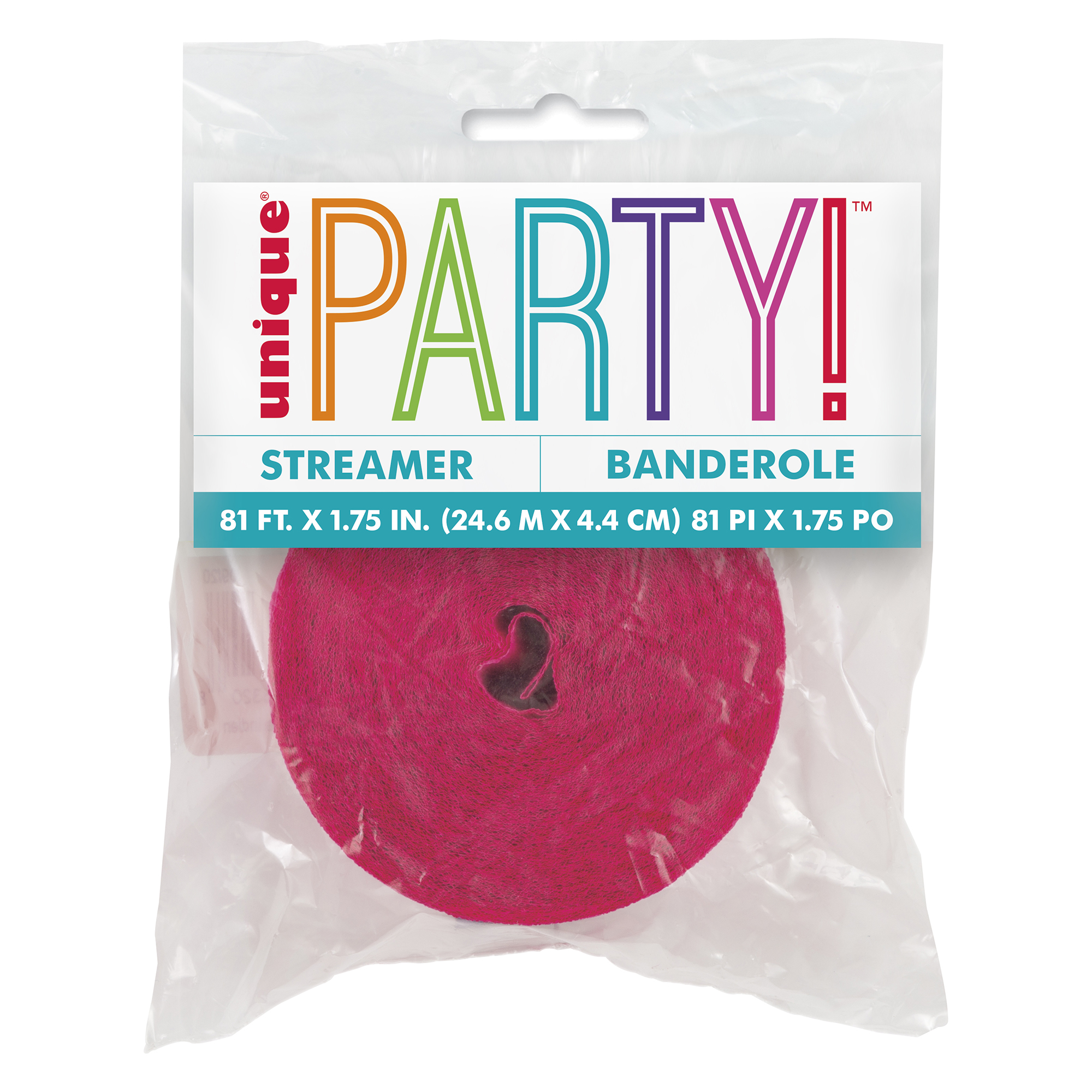 Hot Pink Crepe Streamer - Hot Pink