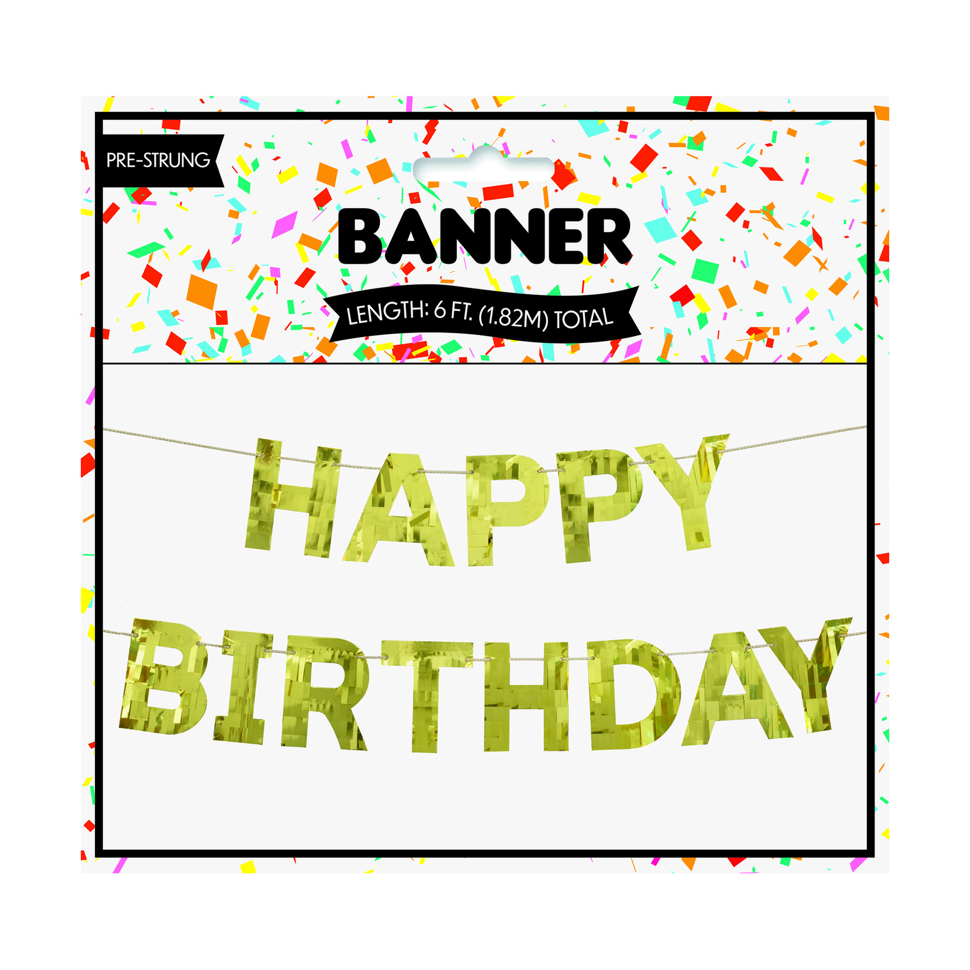 Happy Birthday' Gold Fringe Banner