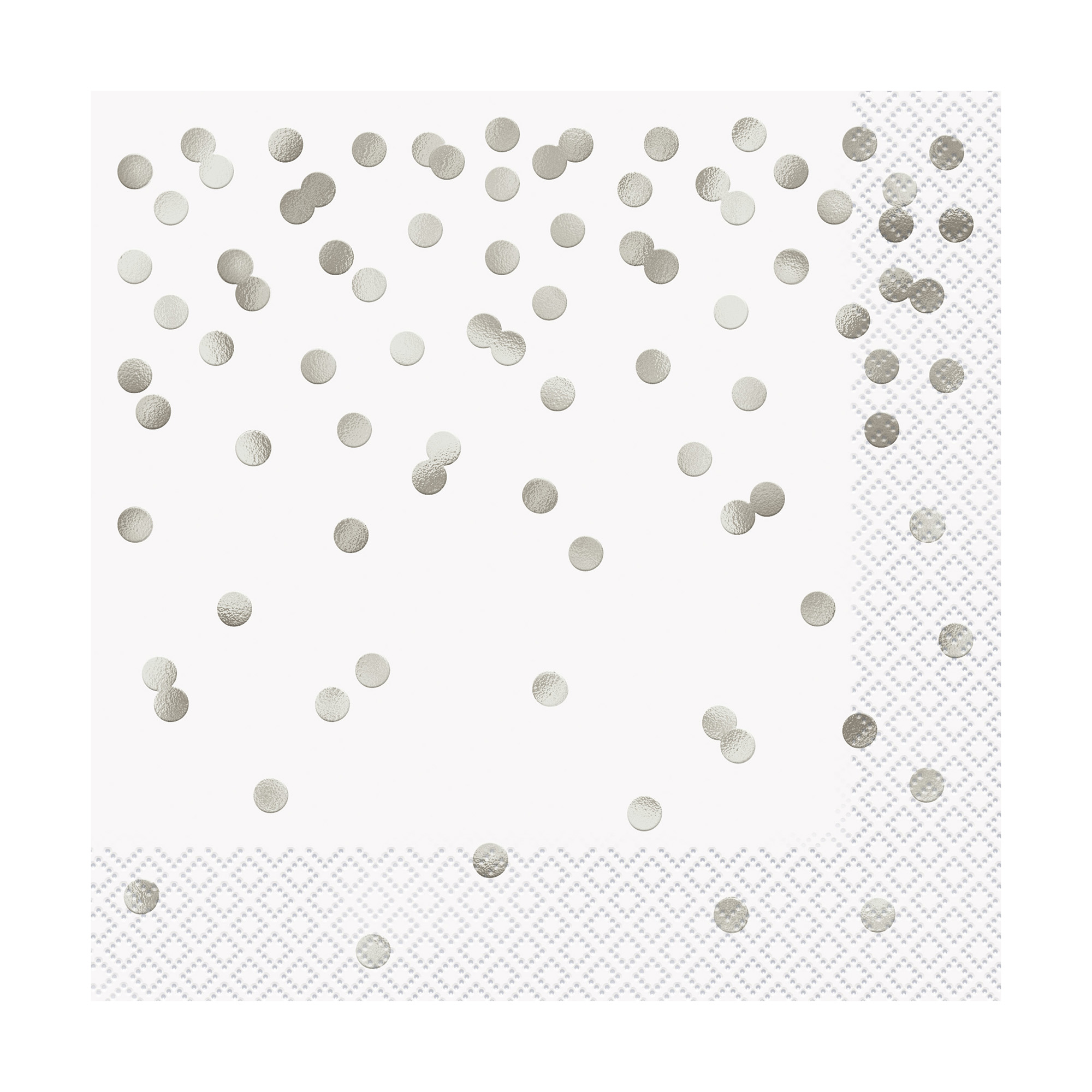 Silver Dots Paper Napkins 16-Count
