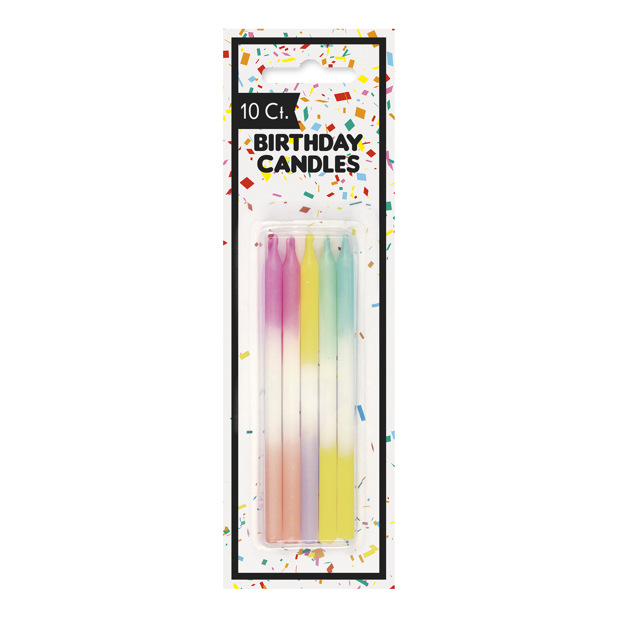 Pastel Rainbow Birthday Candles 10-Count