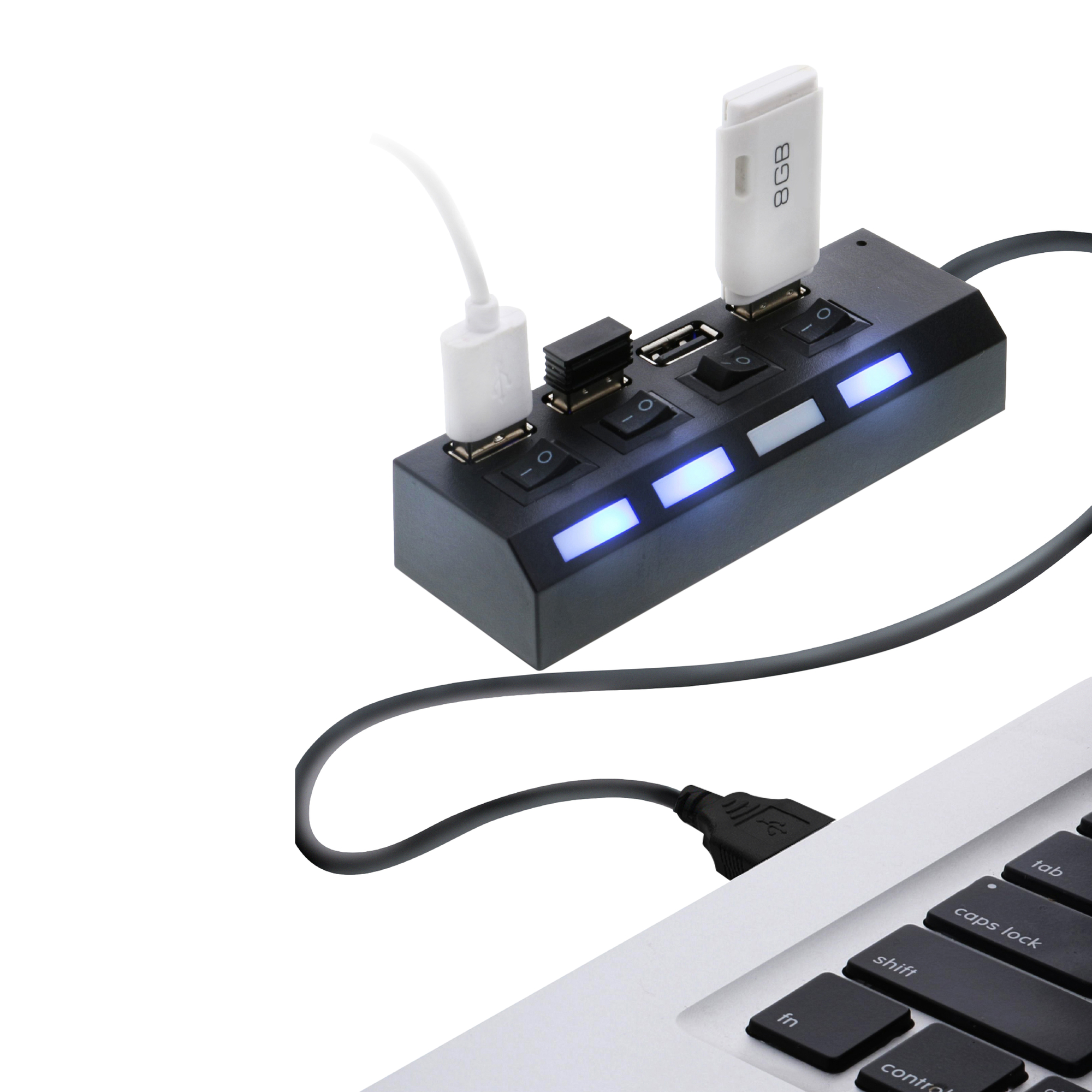4-Port High Speed USB Charging Hub With Power Switches
