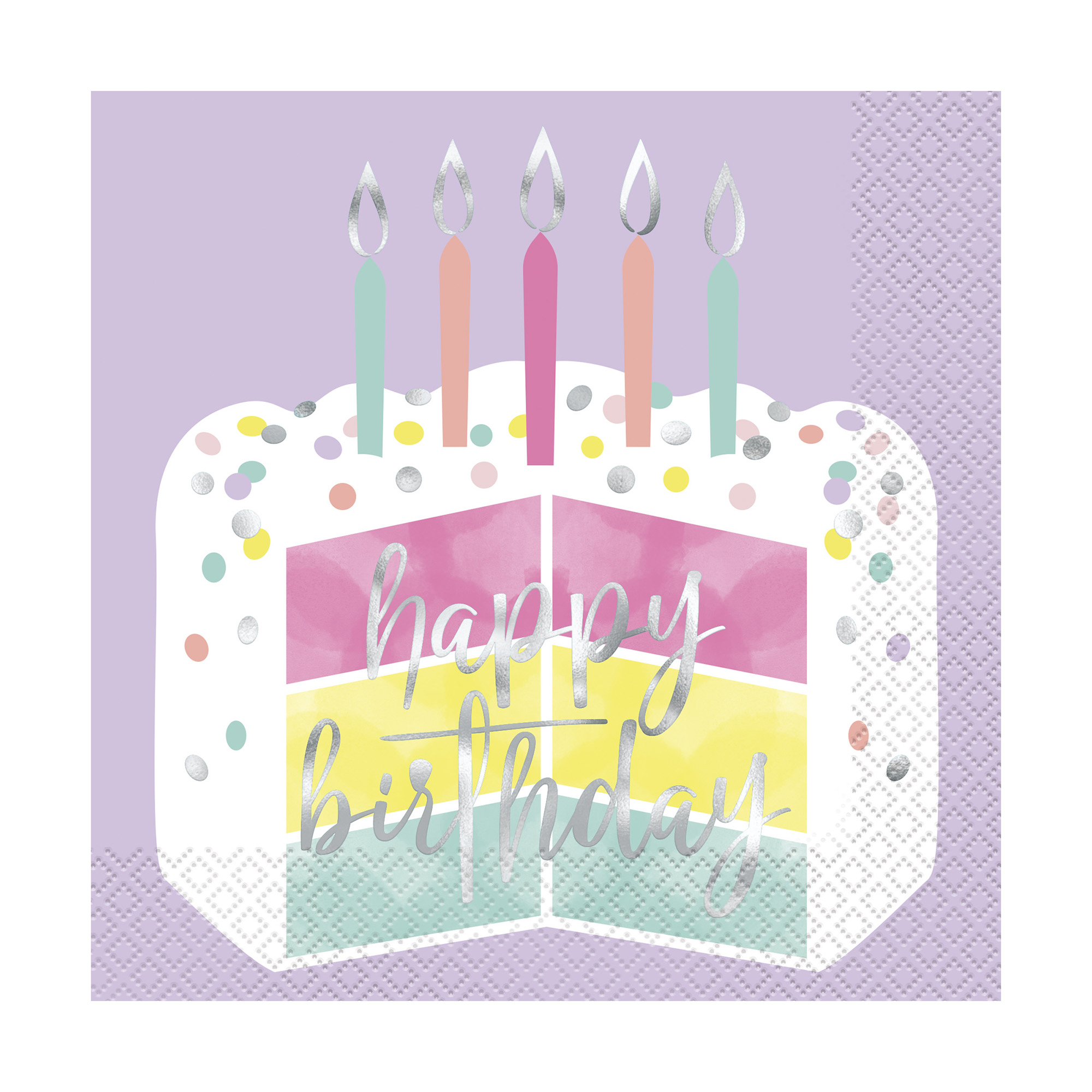 Happy Birthday' Pastel Paper Napkins 16-Count
