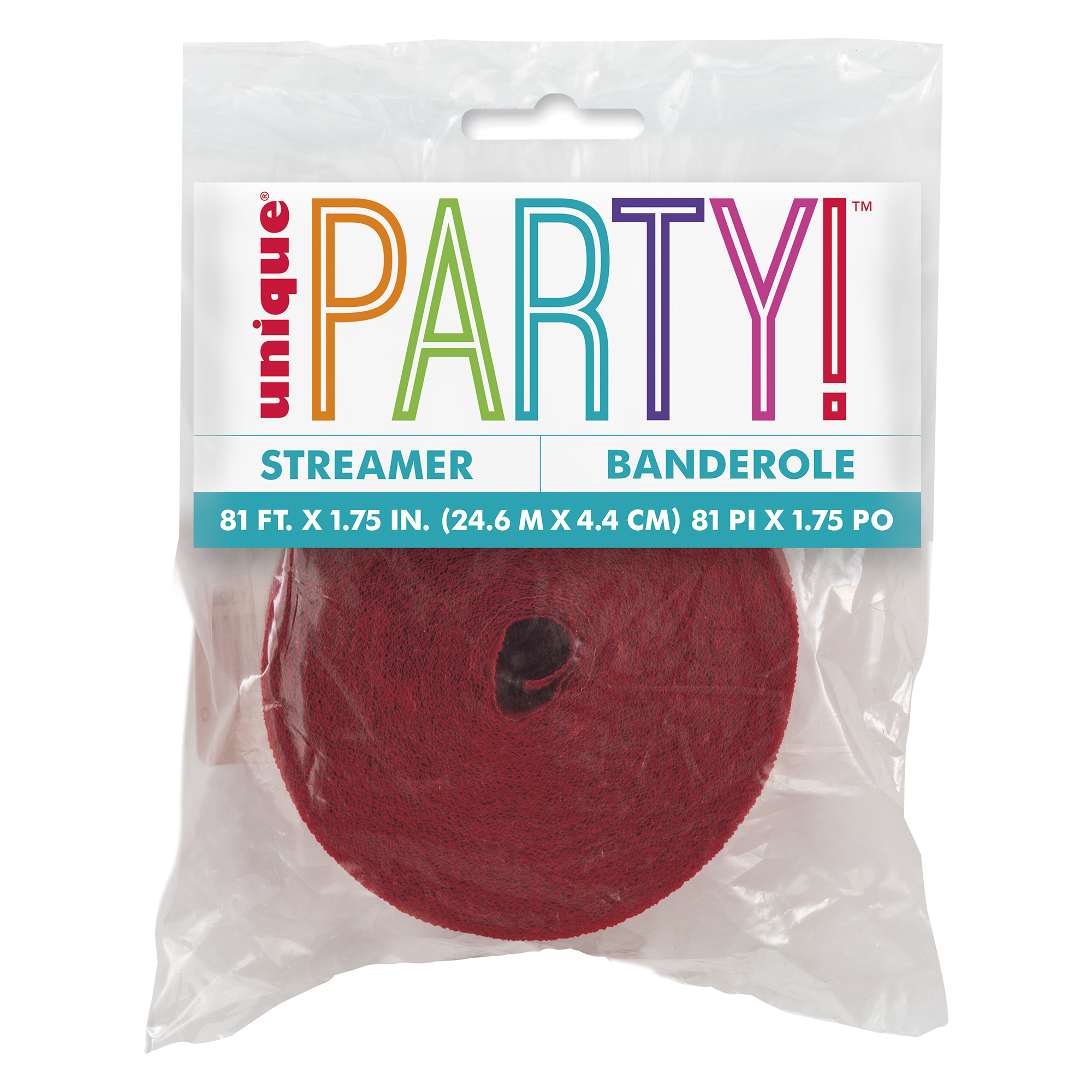 Mint Crepe Streamer - Red