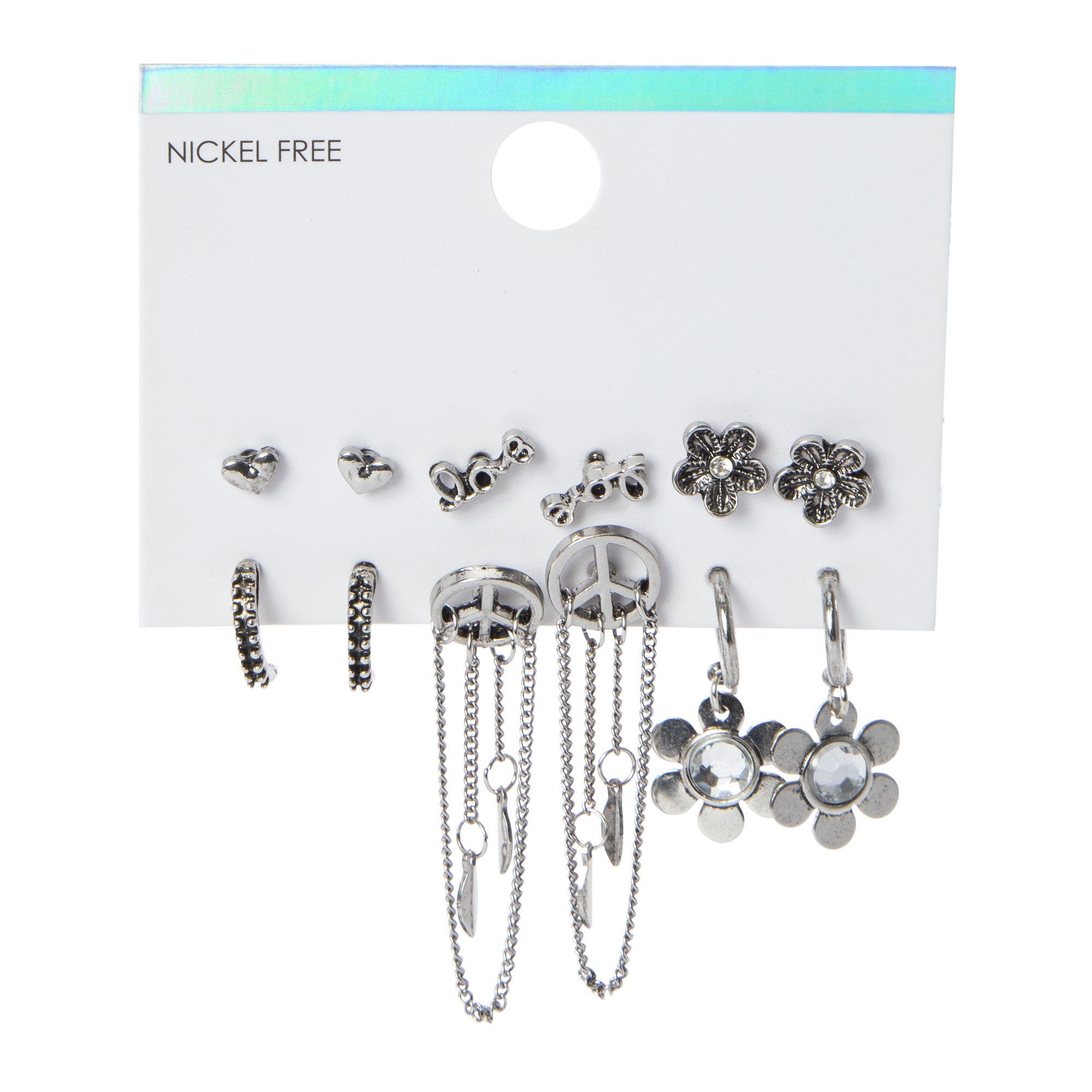 Boho Hippie Stud, Hoop & Dangle Earrings 6-Pair