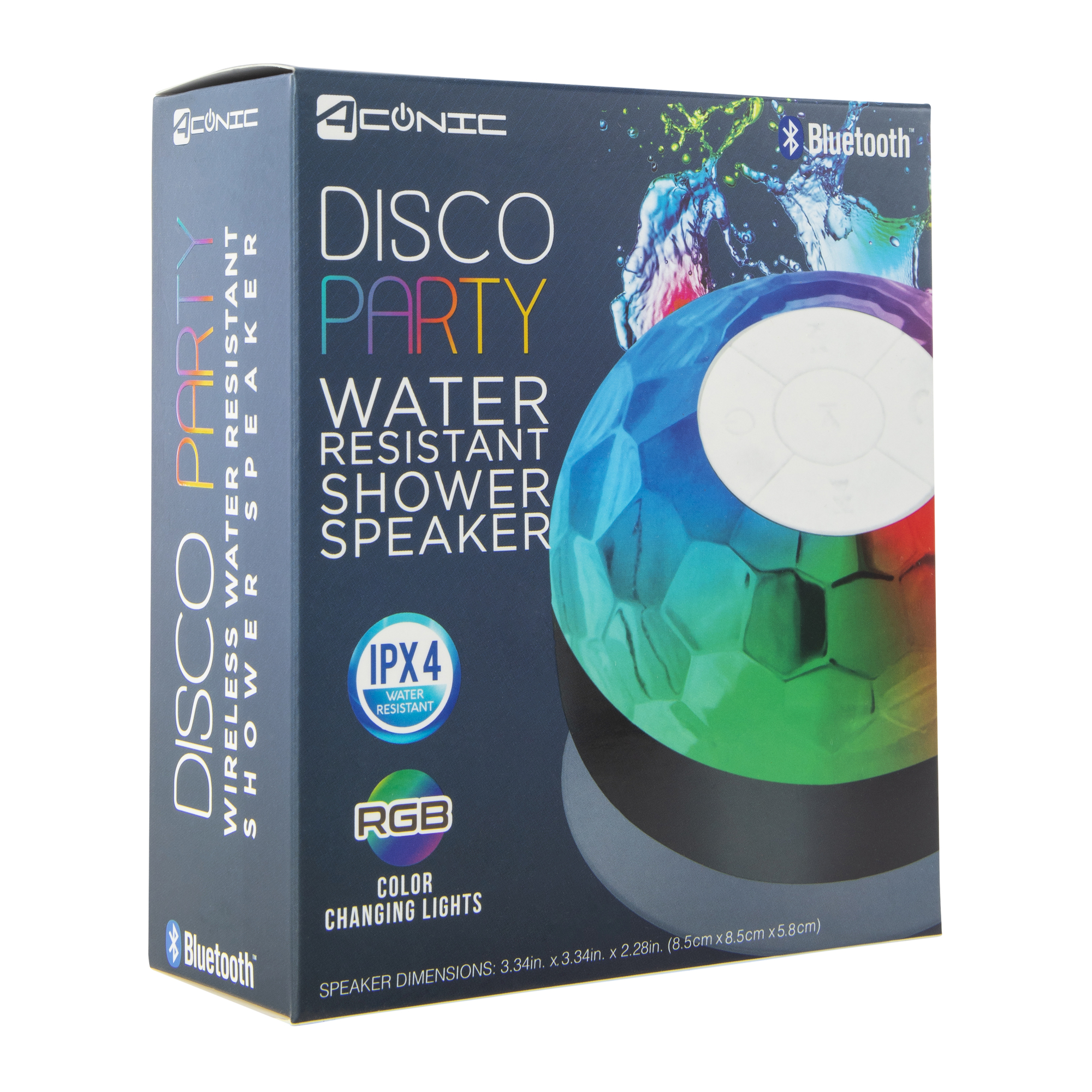 LED Light-Up Bluetooth® Disco Party Shower Speaker With Mic