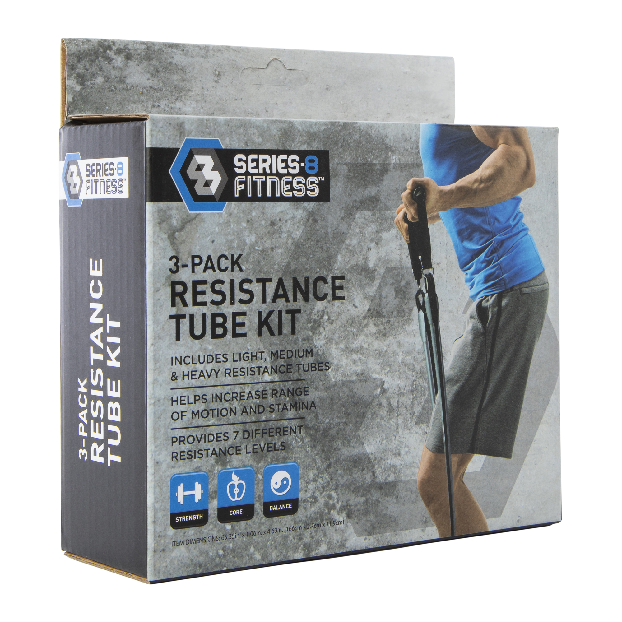 Series-8 Fitness™ Resistance Tube Kit 3-Pack