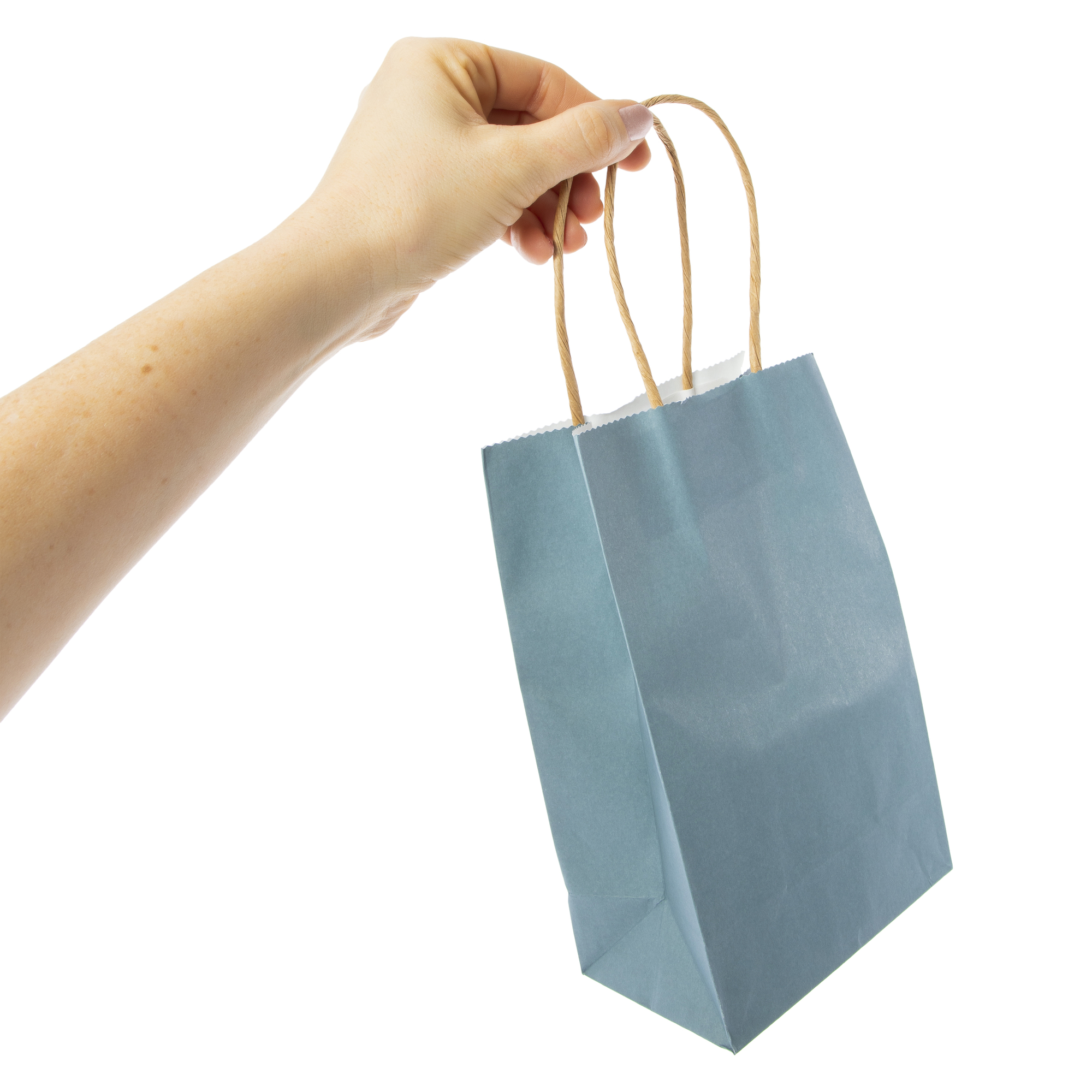 Small Blue Kraft Gift Bags 8.35in X
5.2in 10-Pack