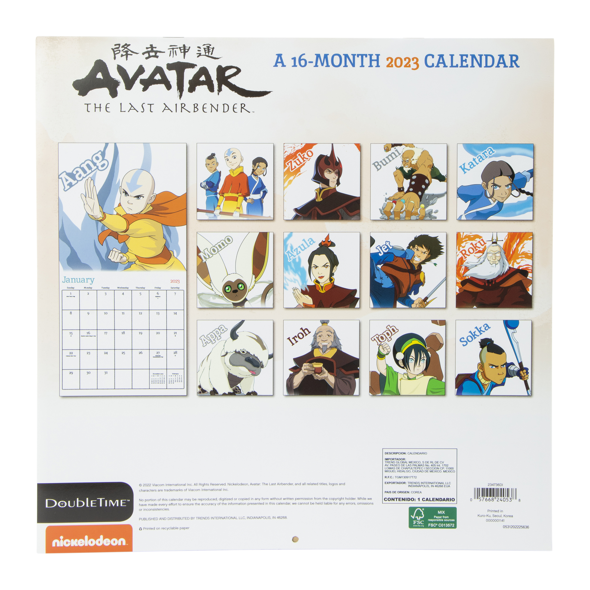 Avatar: The Last Airbender™ 16-Month 2023 Wall Calendar