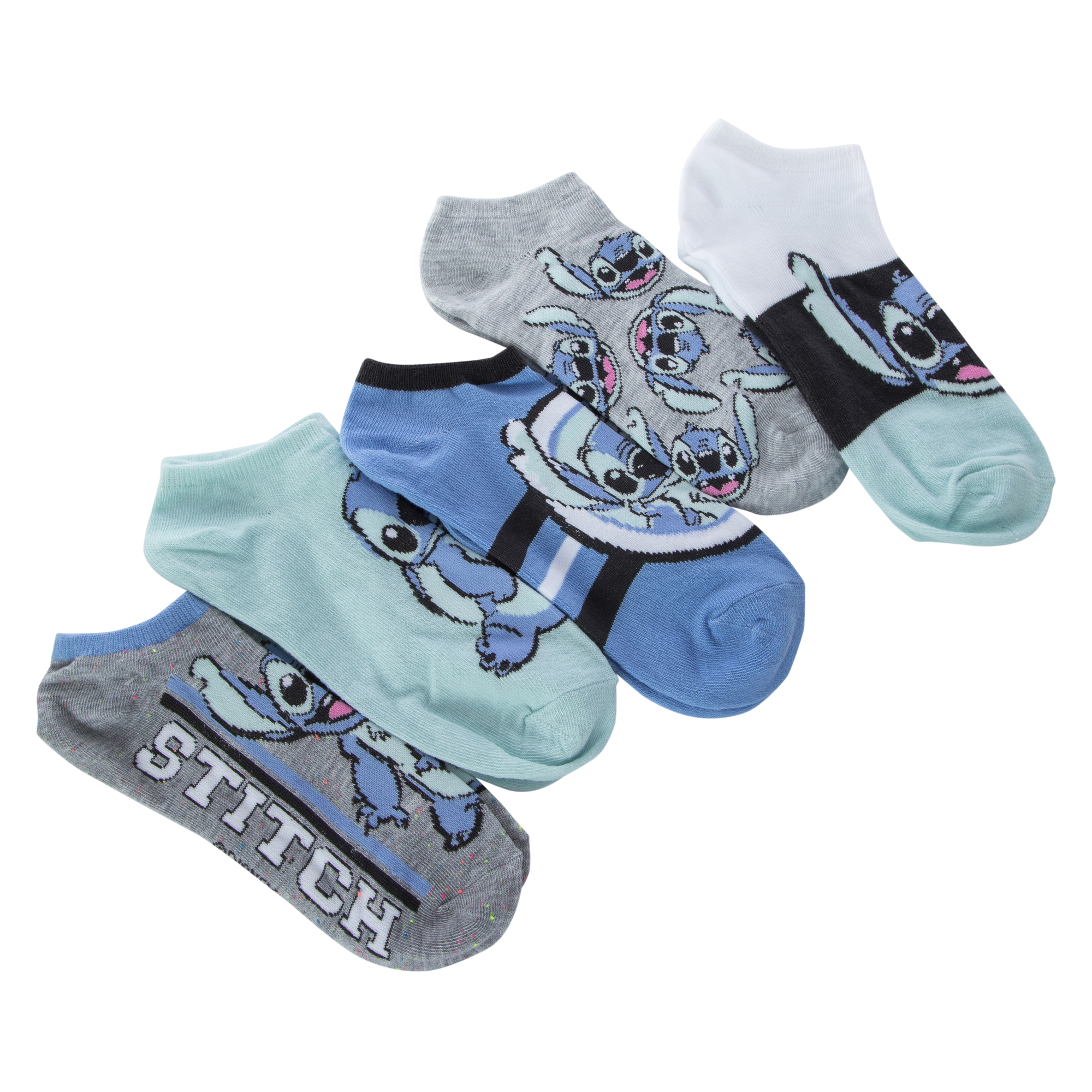 Disney Lilo & Stitch Ladies No-Show Socks 5-Pack