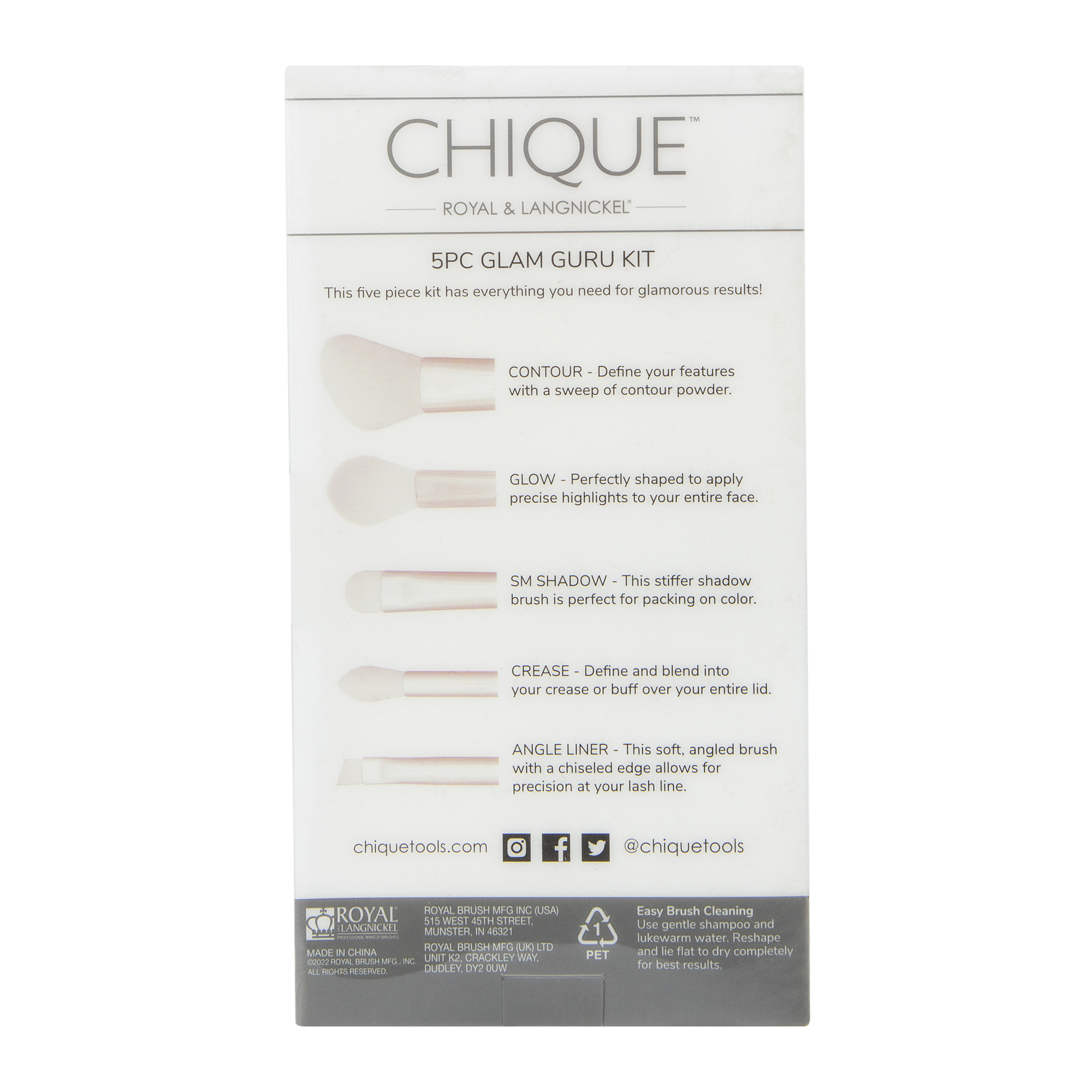 Chique™ Makeup Brush 5-Piece Face Kit
