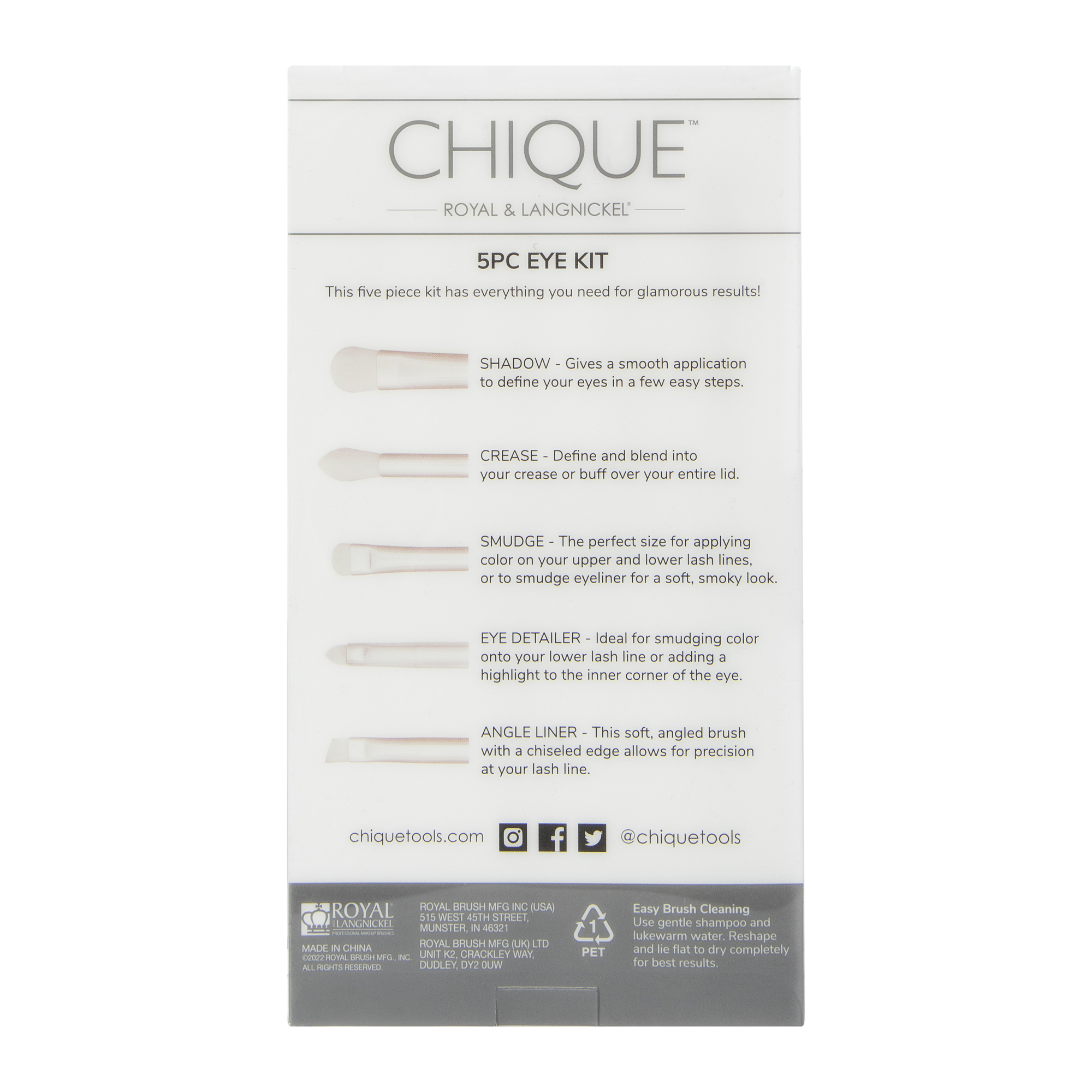 Chique™ Eye Makeup Brush 5-Piece Kit