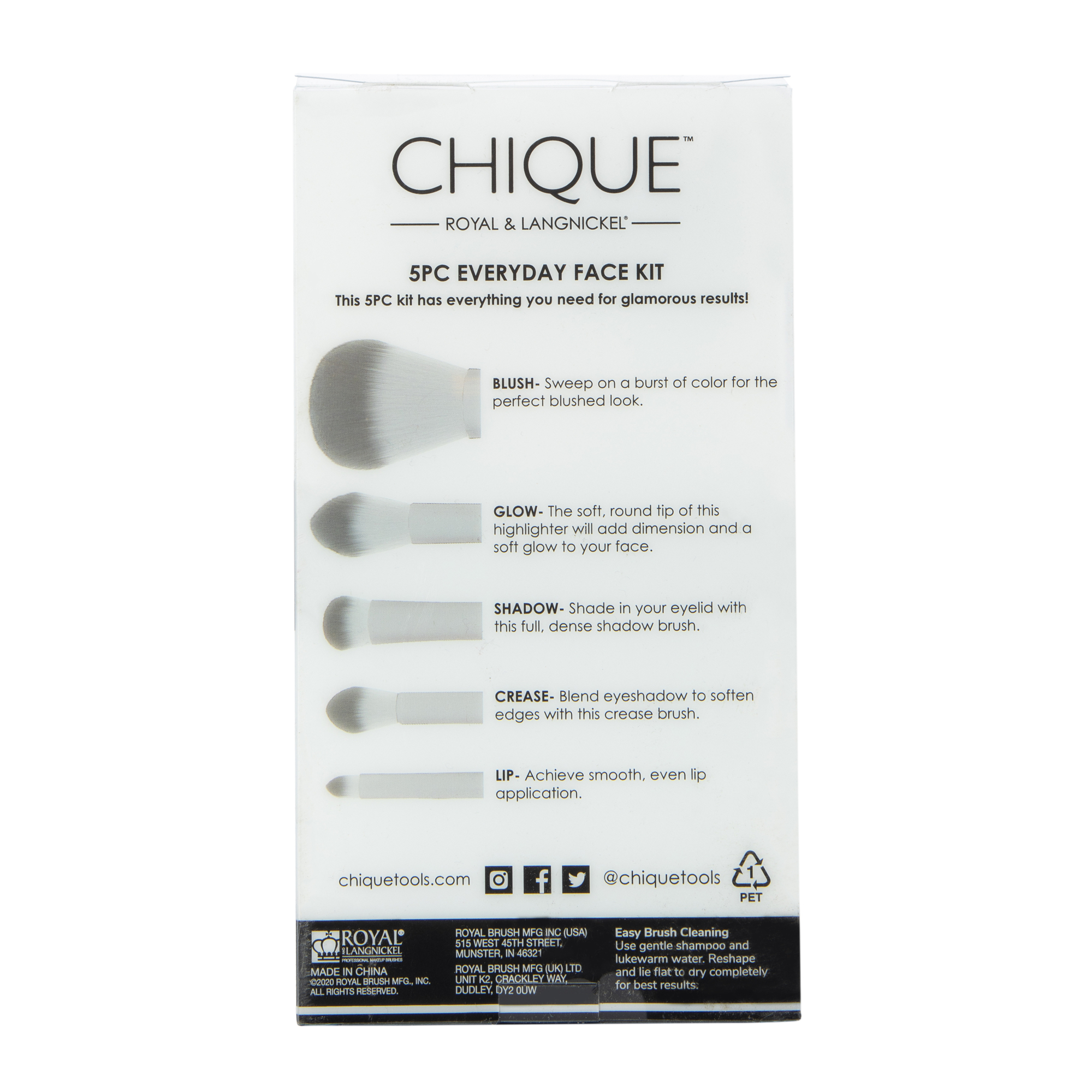 Chique™ Everyday Makeup Brush Kit 5-Piece