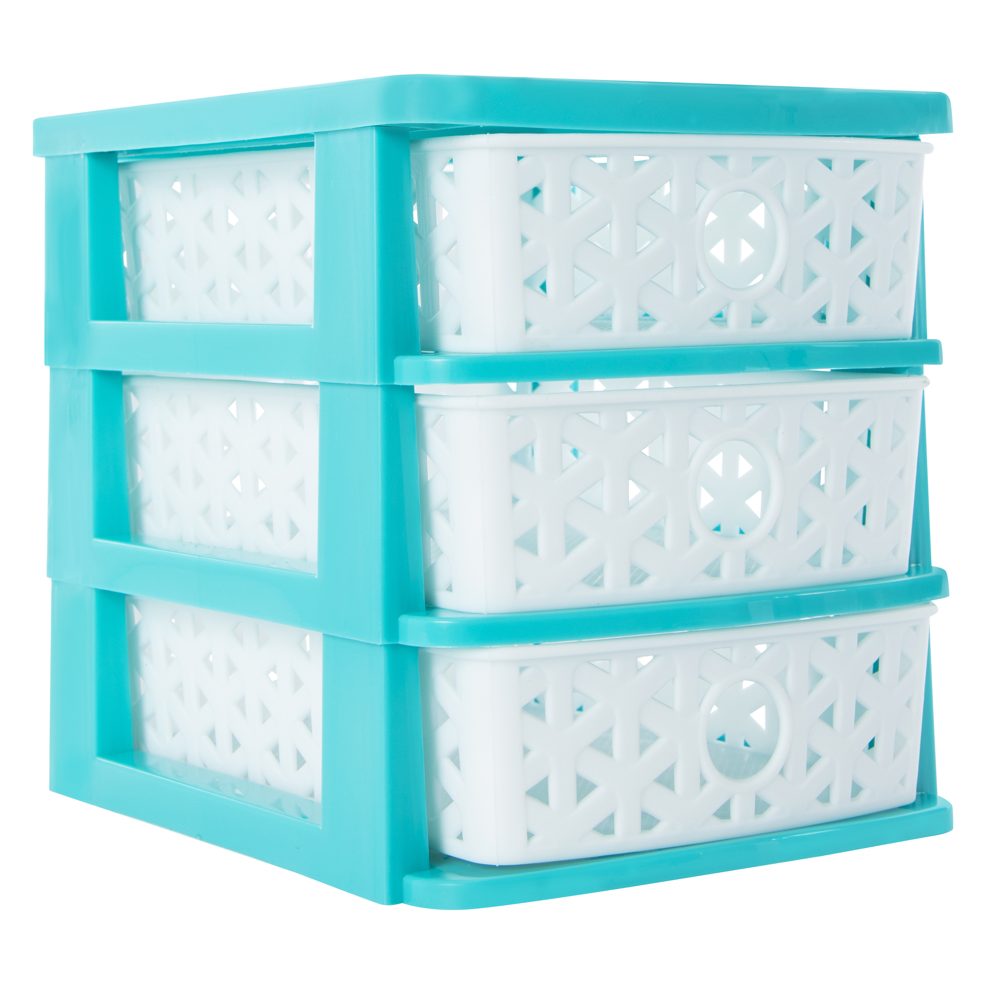 Stackable Lattice 3-Drawer Mini Organizer 7.5in