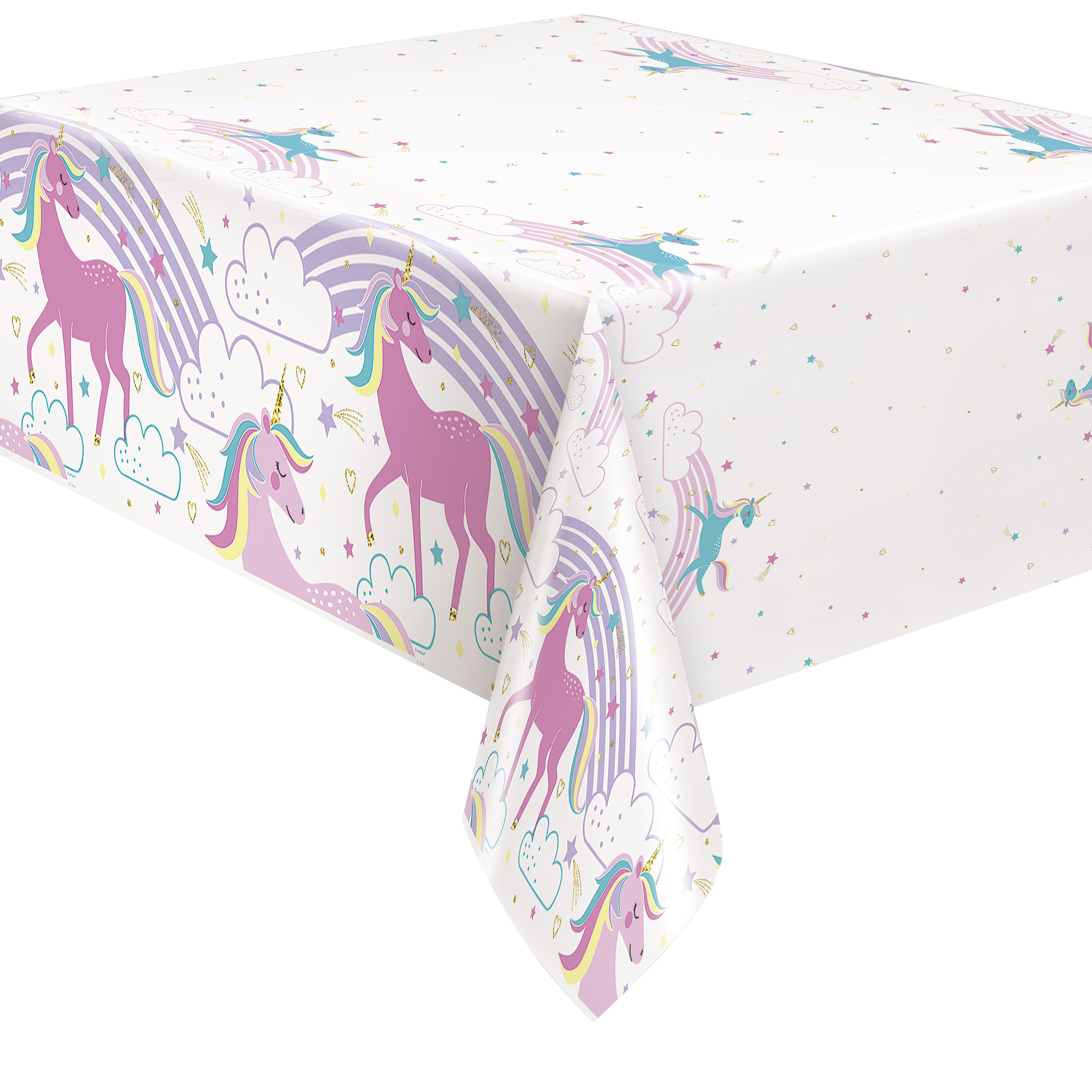 Unicorn Plastic Tablecloth 54in x 84in