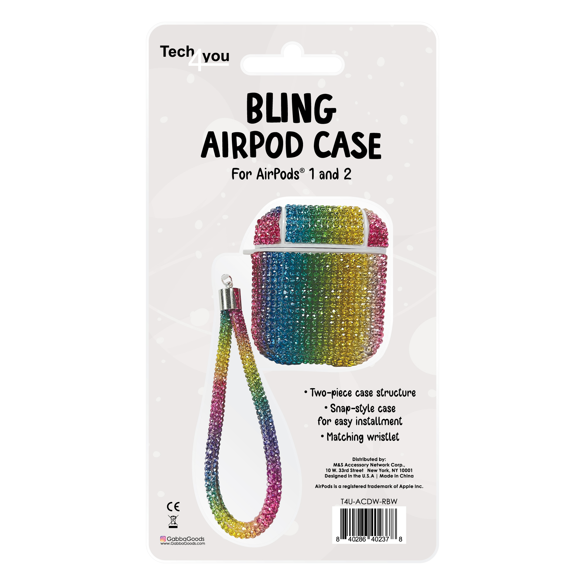 Bling Case With Wristlet For AirPods® 1 & 2