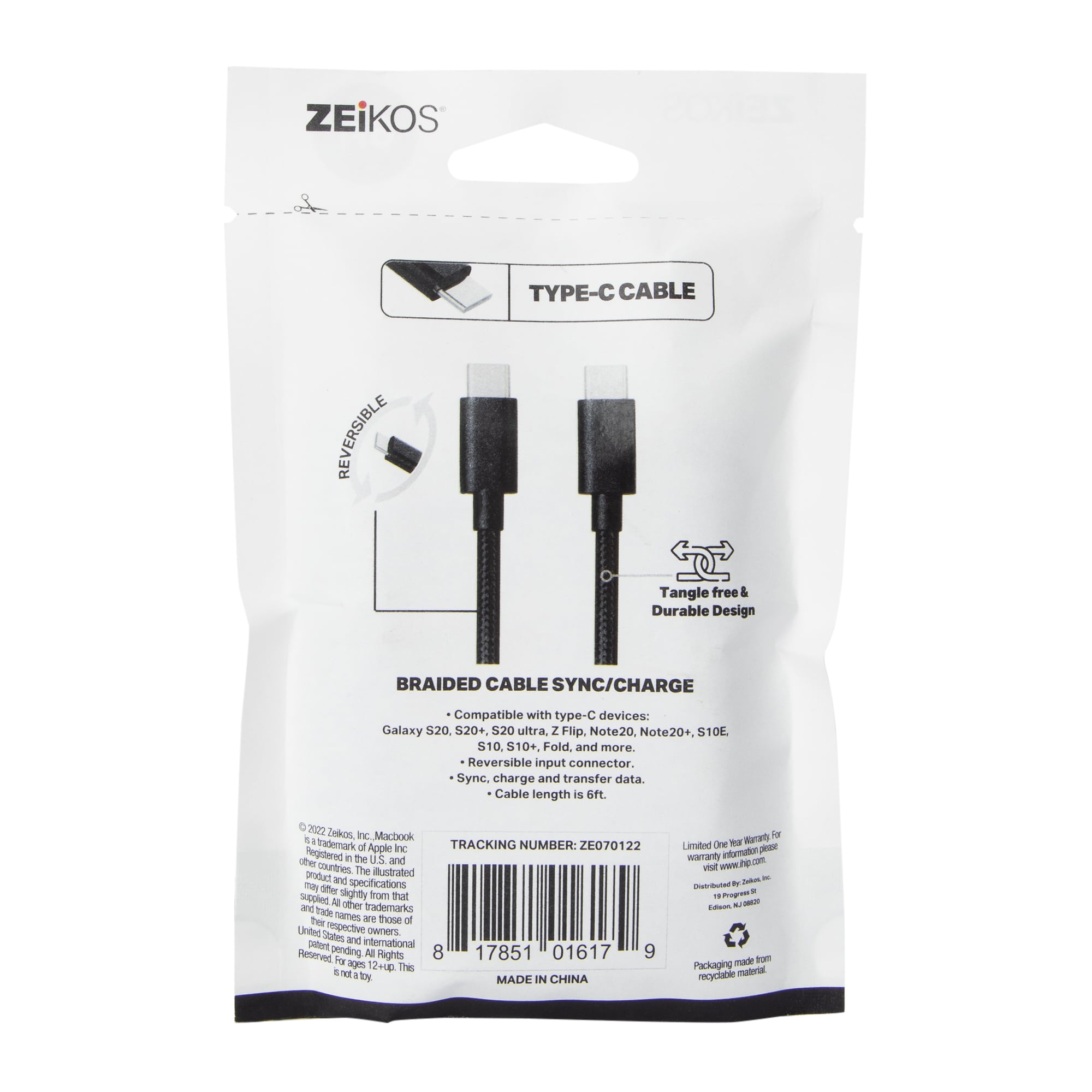 6ft Premium USB-C To Type-C Cable