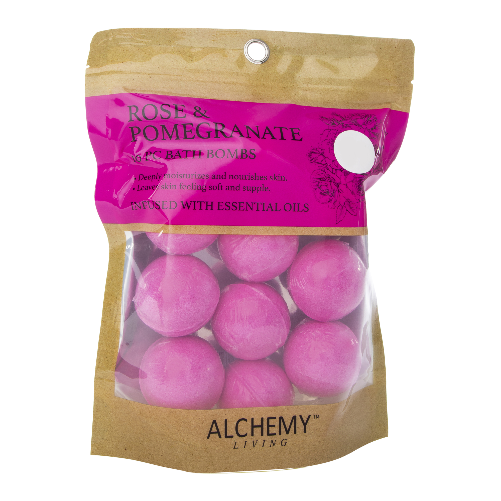 Alchemy Living™ Bath Bombs 10-Pack - Rose & Pomegranate
