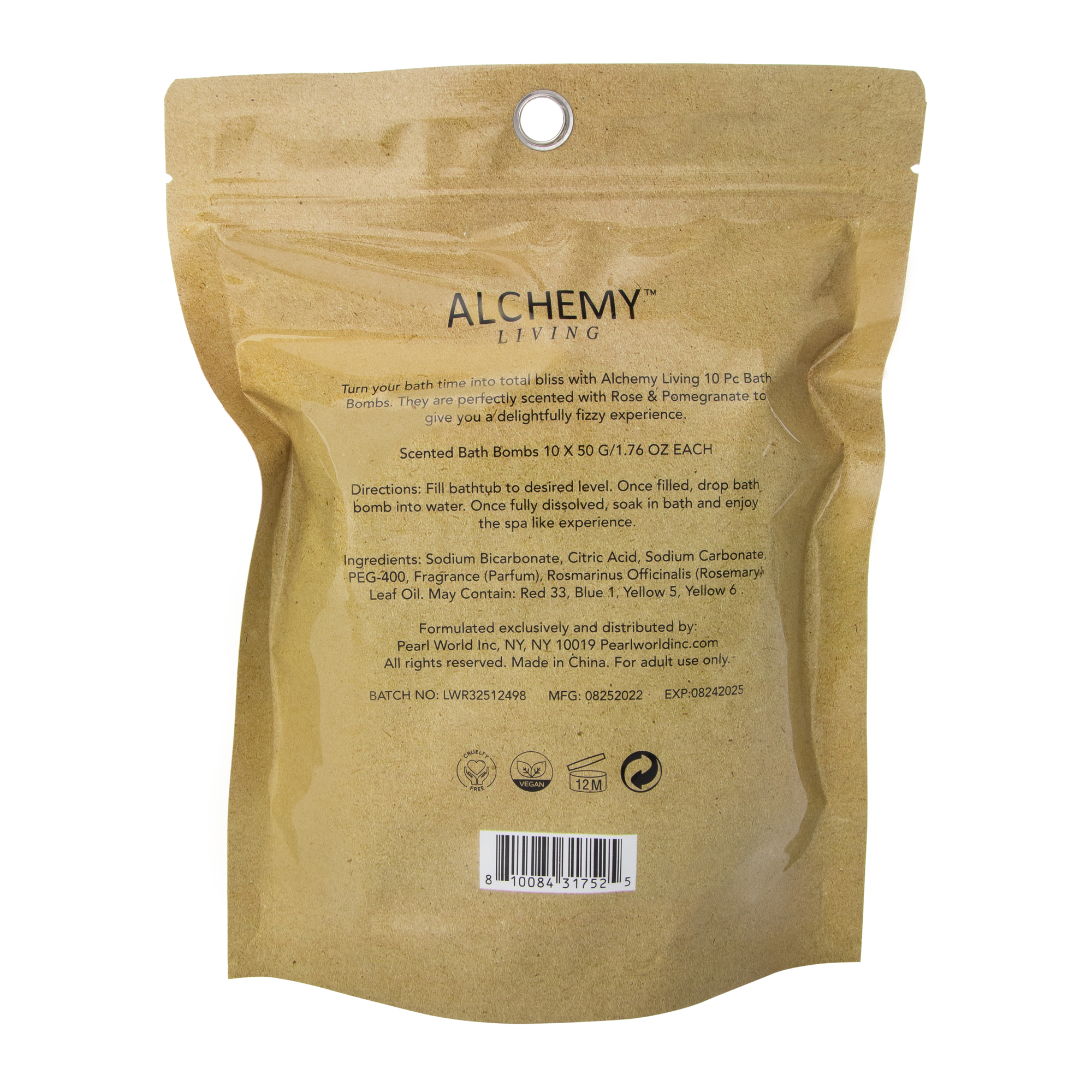 Alchemy Living™ Bath Bombs 10-Pack - Rose & Pomegranate