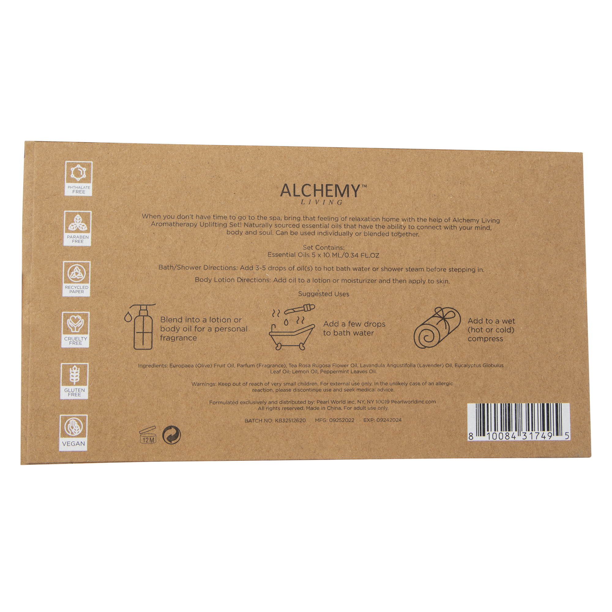 Alchemy Living™ 5-Piece Essential Oils Set - Uplifting Aromatherapy