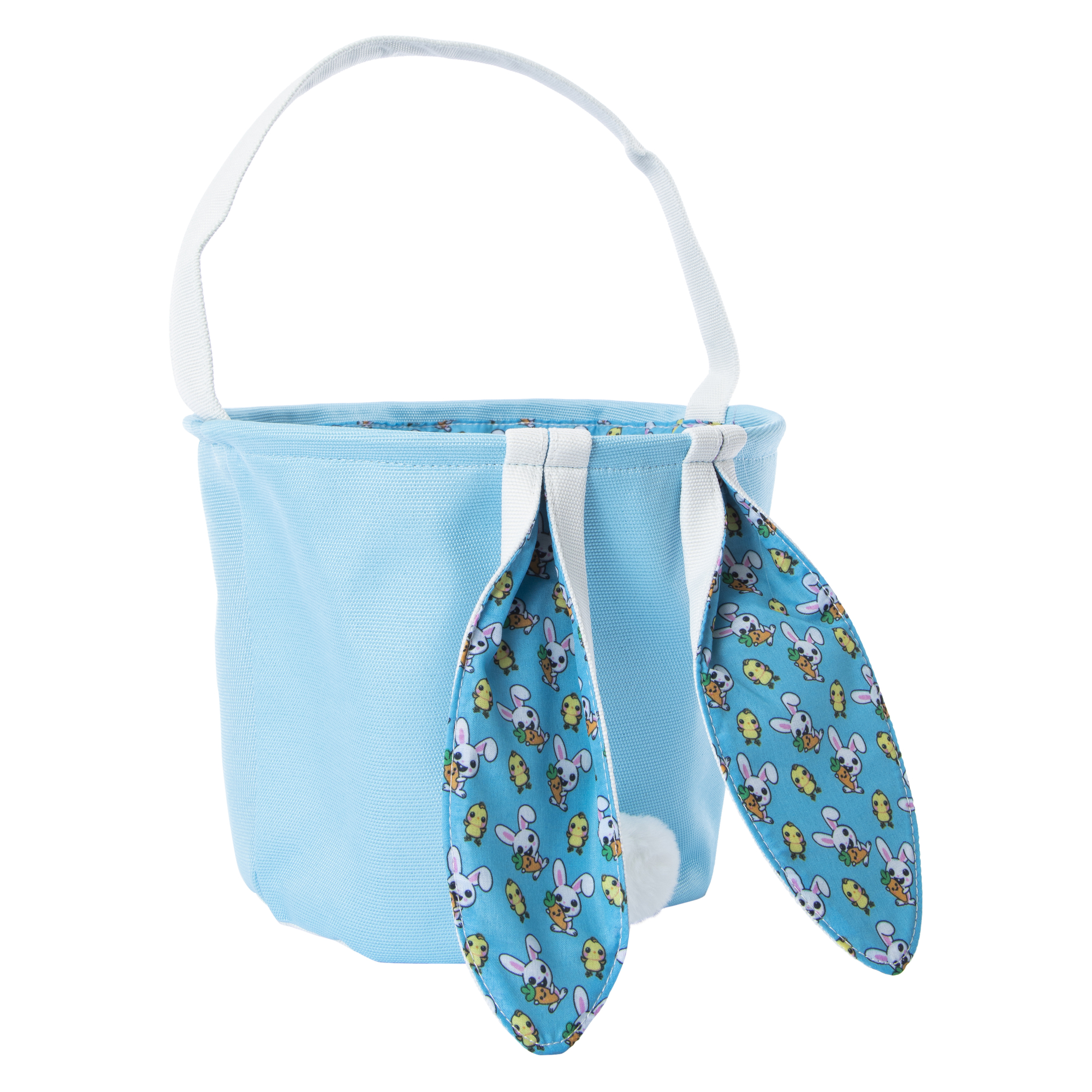Bunny Ears Fabric Easter Basket 10.5in