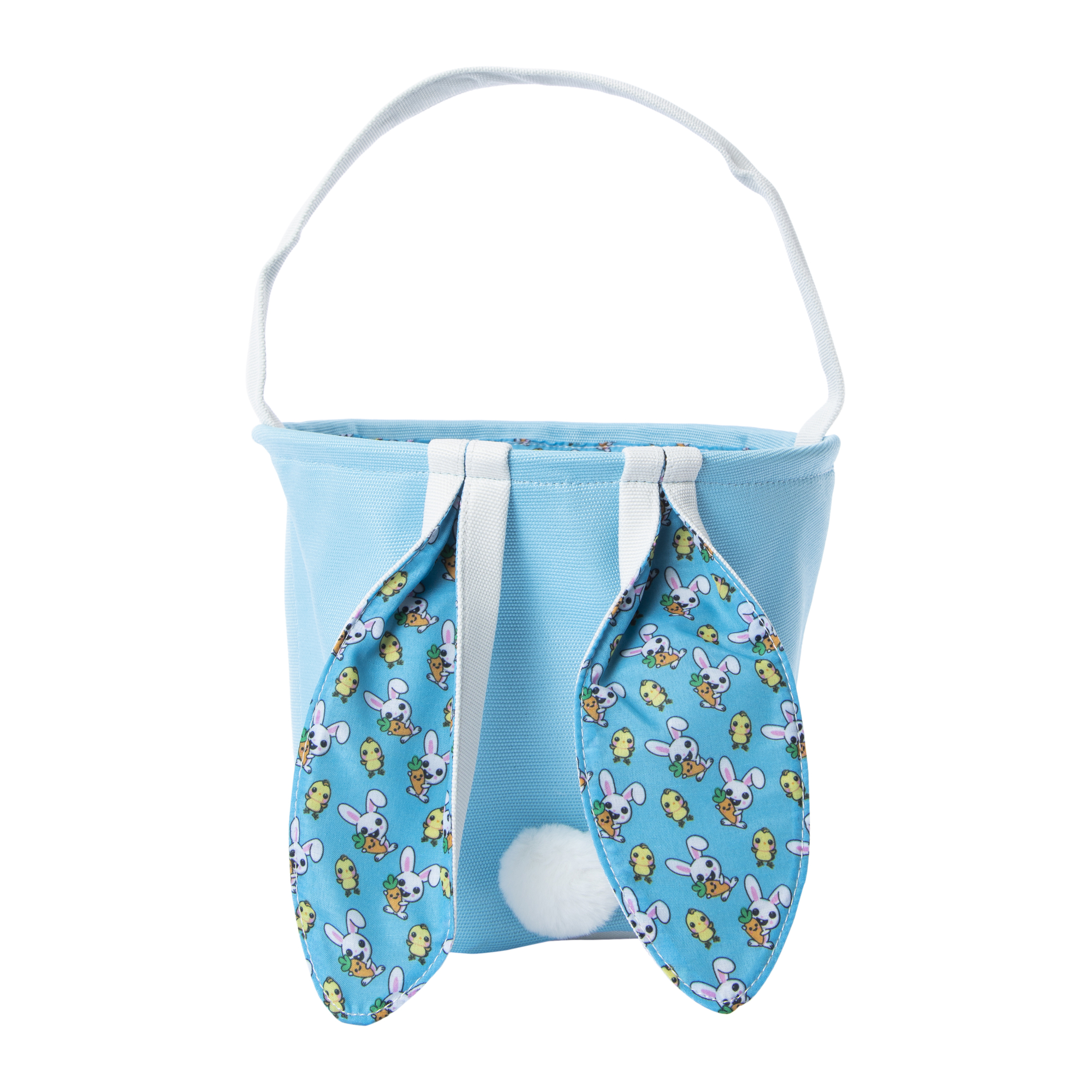 Bunny Ears Fabric Easter Basket 10.5in