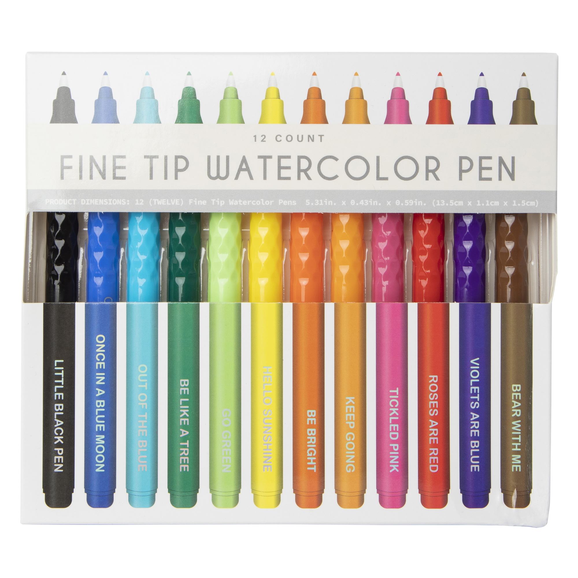 Fine Tip Watercolor Pens 12-Count