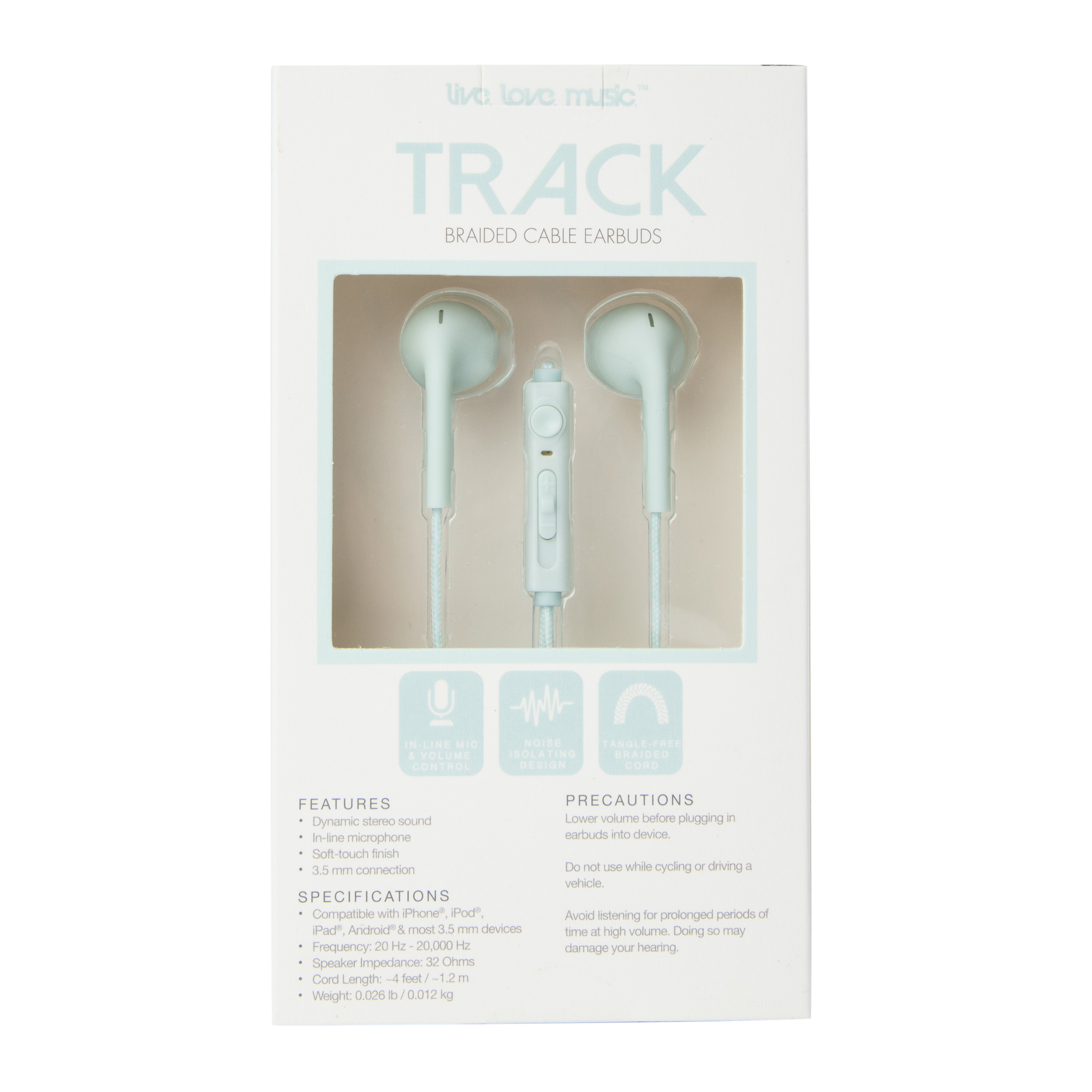 Wired Stereo Earbuds With Mic & Braided Cable