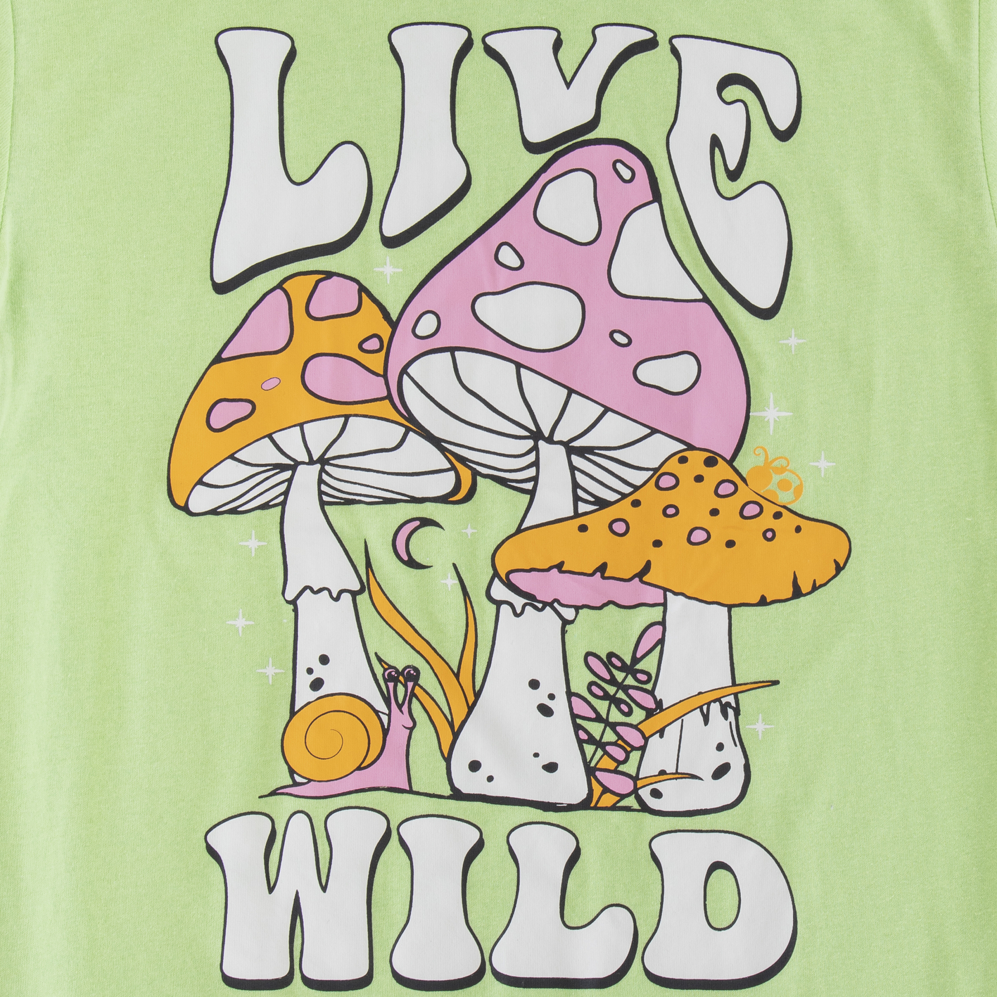 'Live Wild’ Mushroom Graphic Tee - Medium