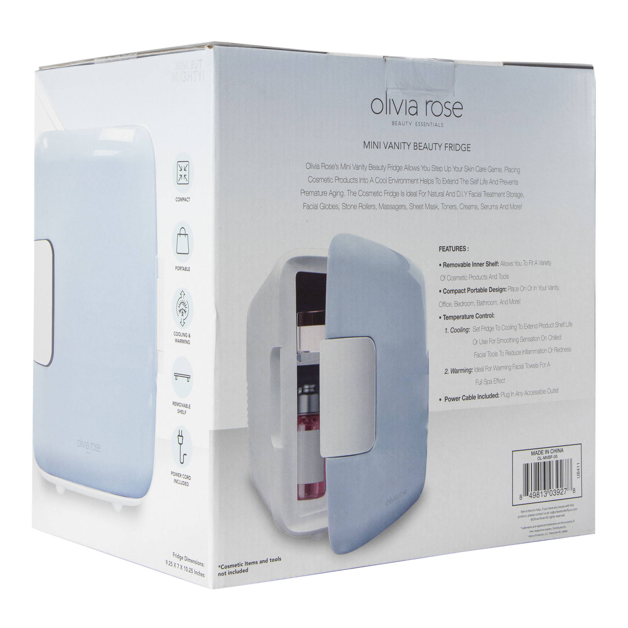 Mini Vanity Beauty Fridge 10.3in x 9.3in