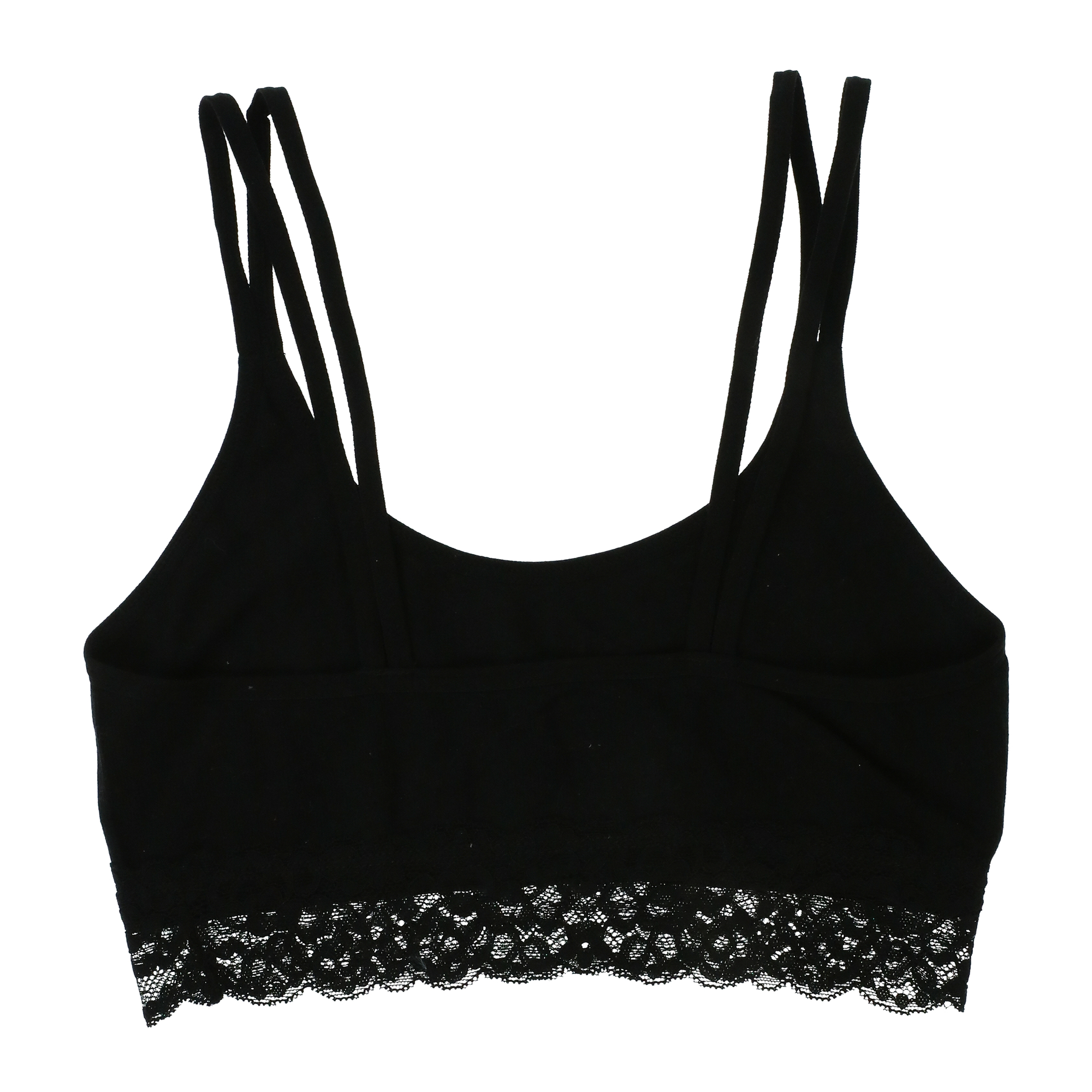 Black Strappy Bralette With Lace