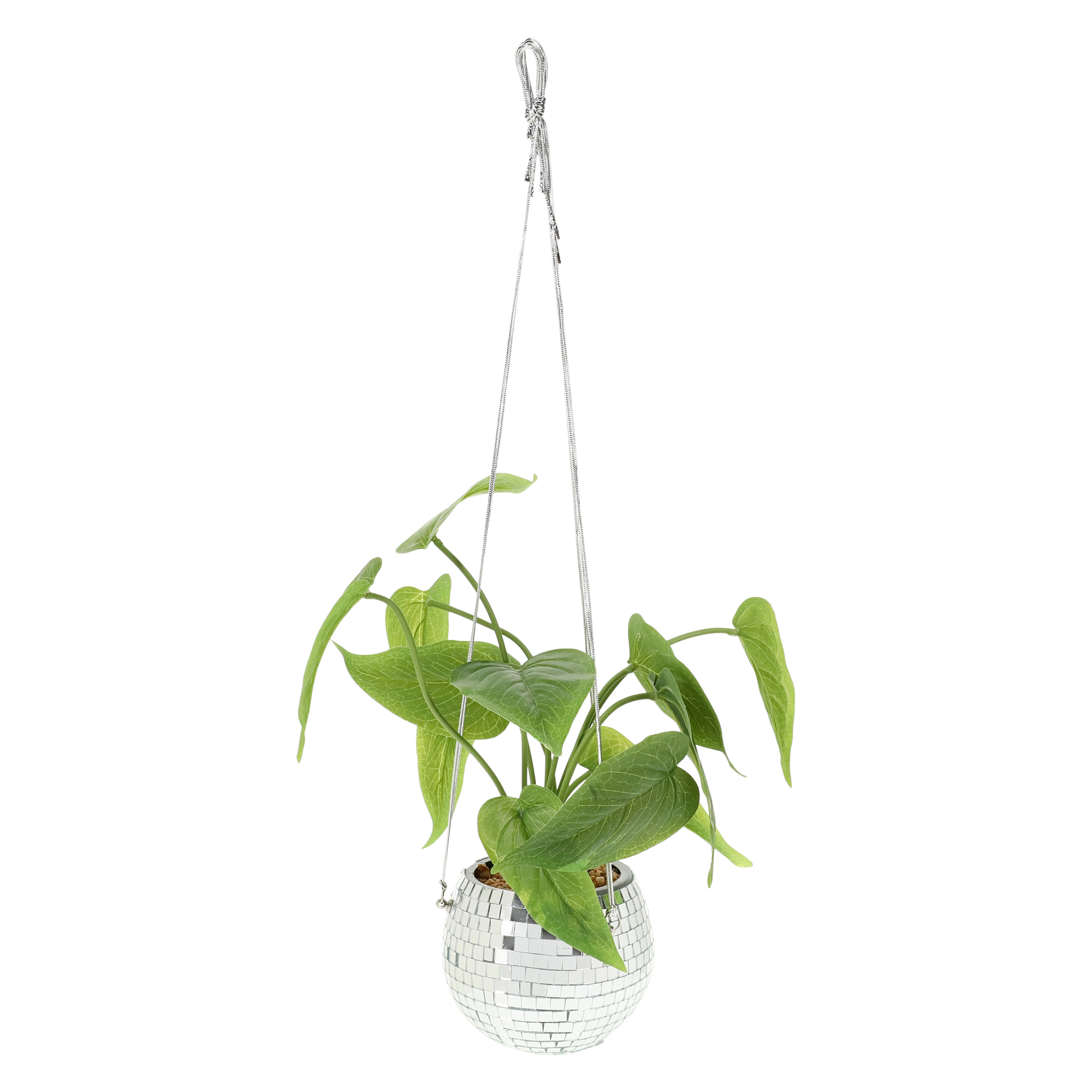 Faux Plant Disco Ball Planter 22.5in