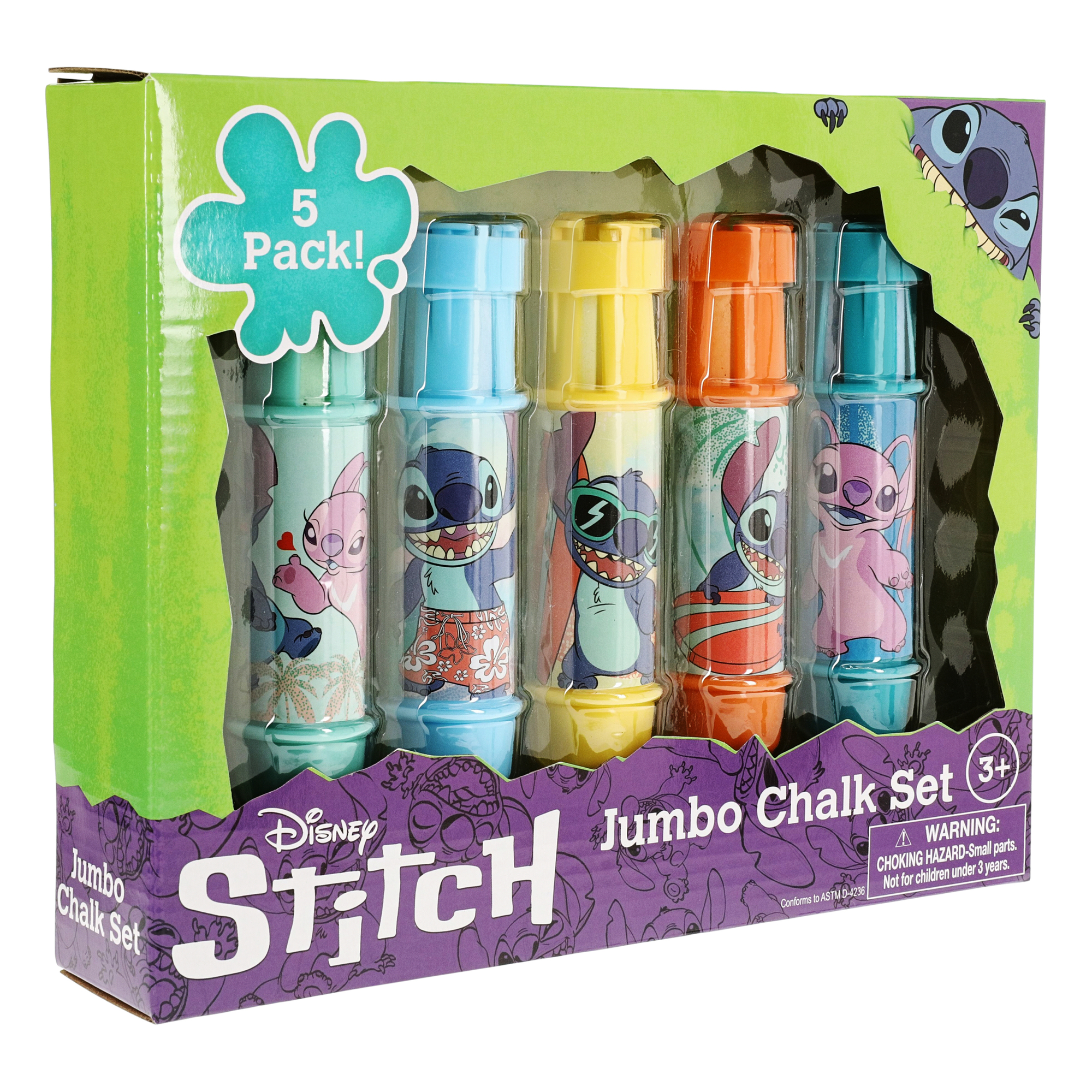 Disney Lilo & Stitch Jumbo Chalk Set With Holders 10-Piece