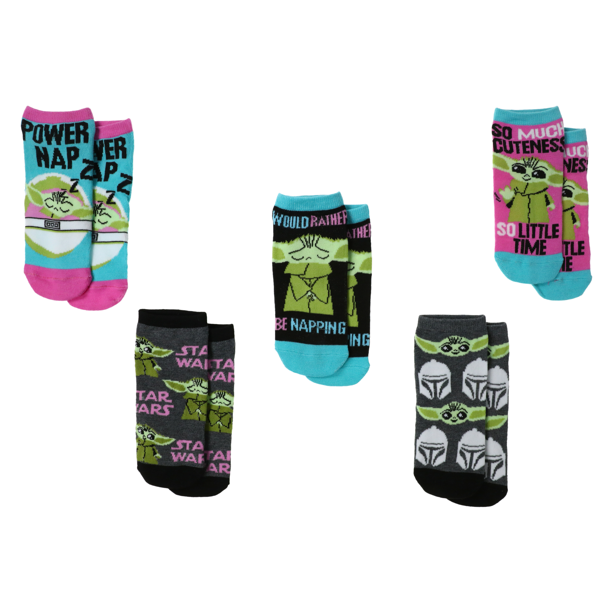 Ladies The Mandalorian Ankle Socks 5-Pack - Power Nap